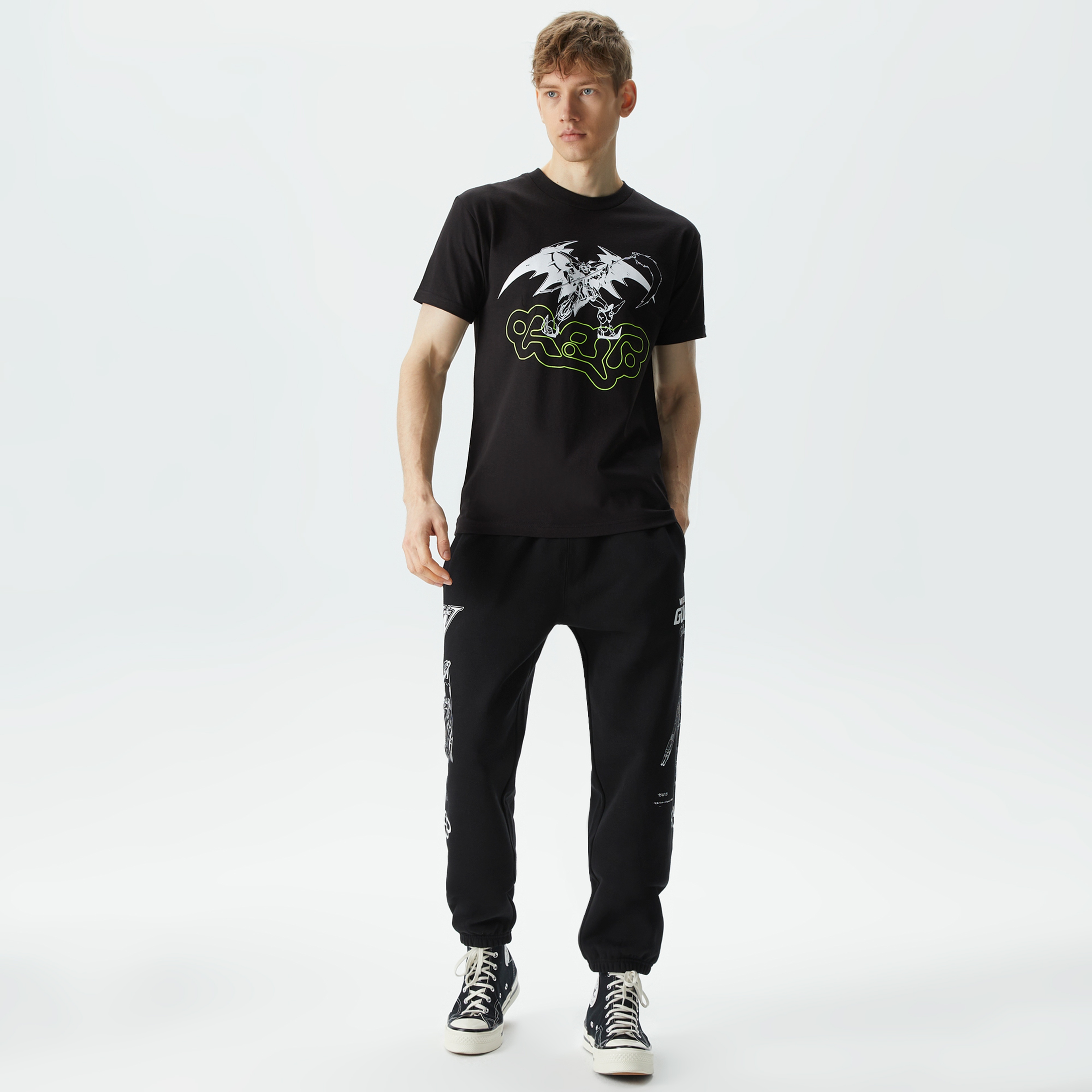 HUF x Gundam Reborn Erkek Siyah T-Shirt