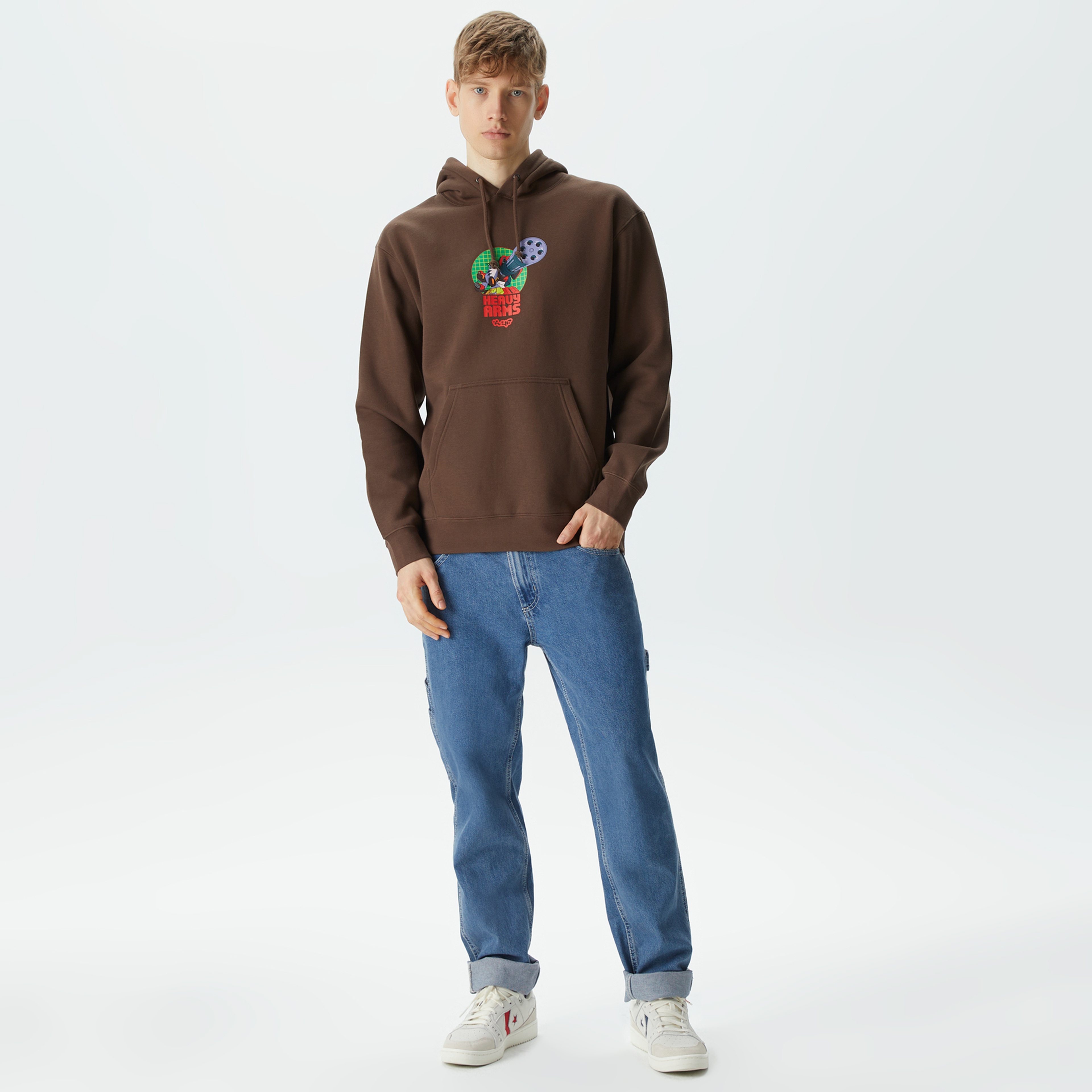 HUF x Gundam Heavy Arms Pullover Erkek Siyah Hoodie