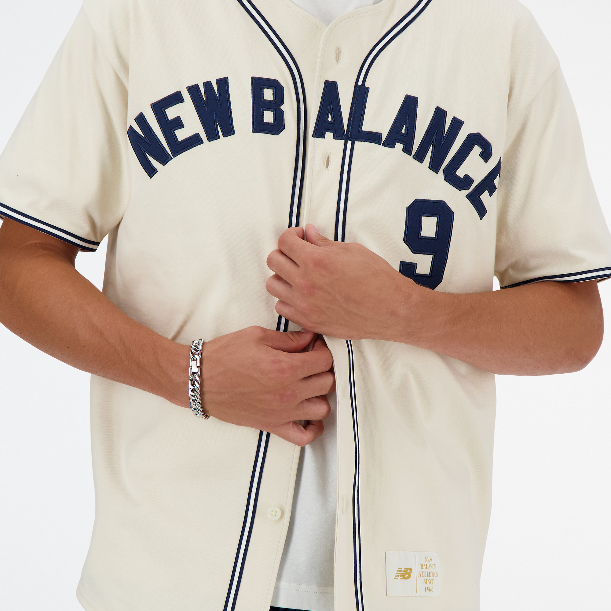 New Balance Sportswear Greatest Hits Baseball Jersey Erkek Krem