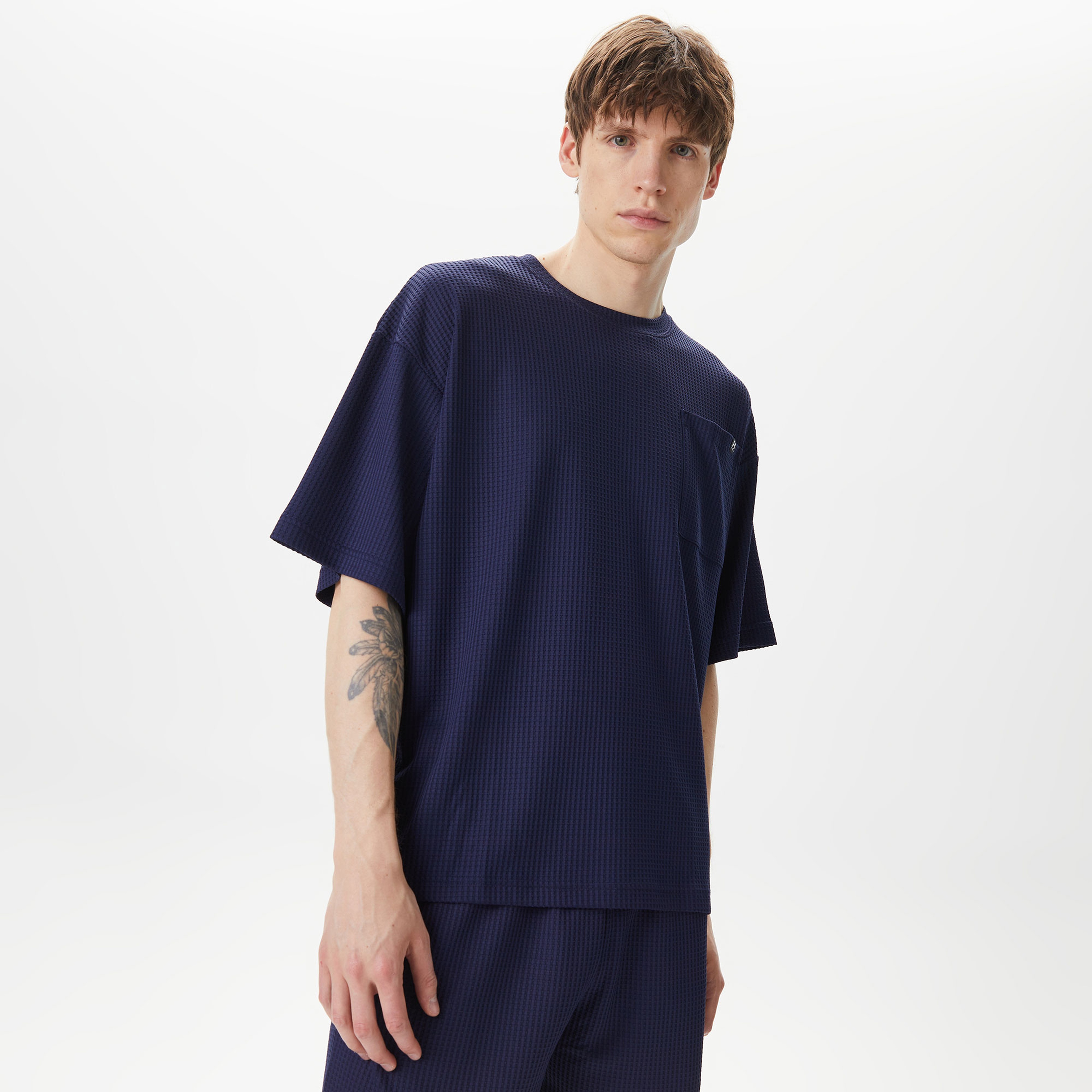 Under Armour Rival Waffle Crew Erkek Lacivert T-Shirt