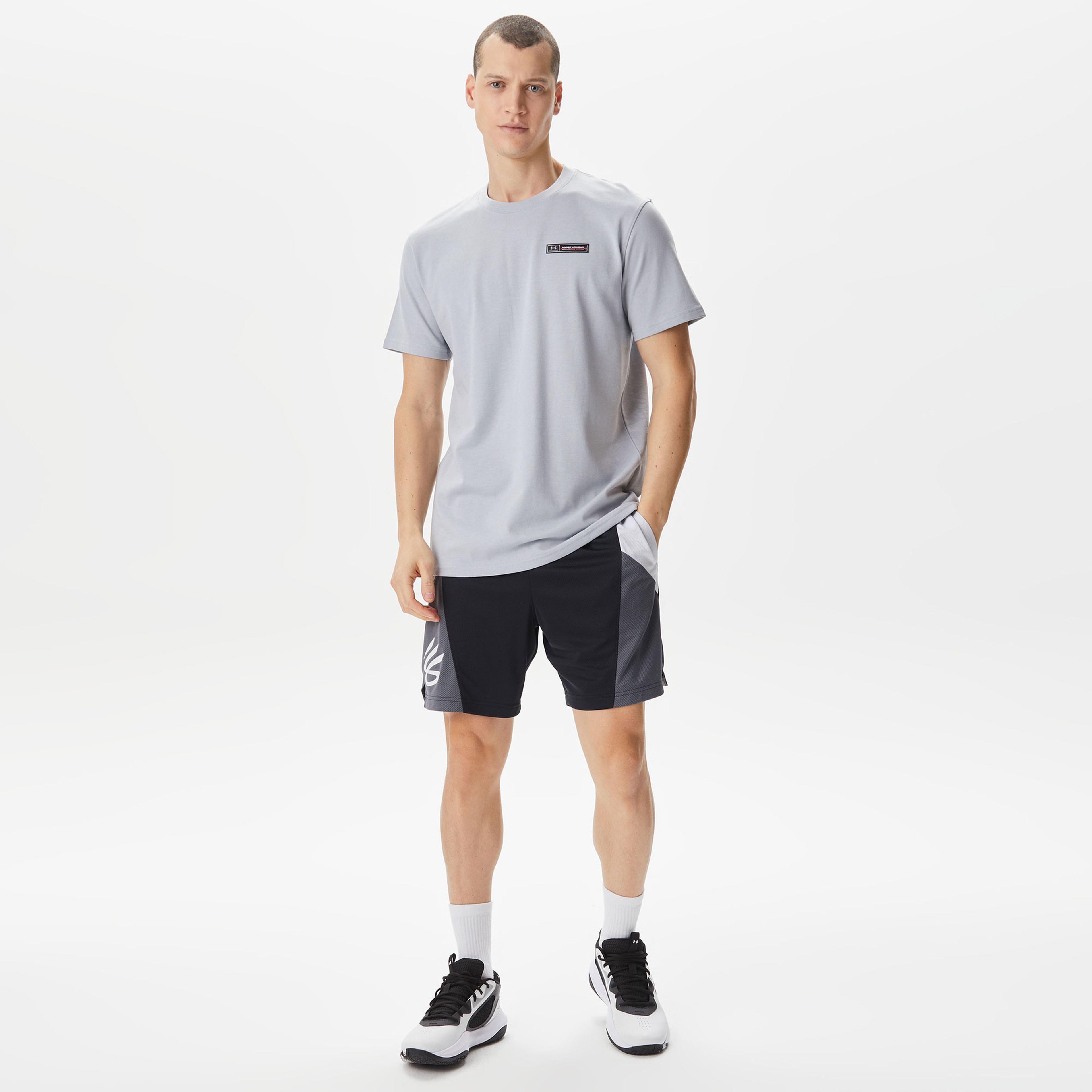 Under Armour Hw Armour Label Ss Erkek Gri T-Shirt