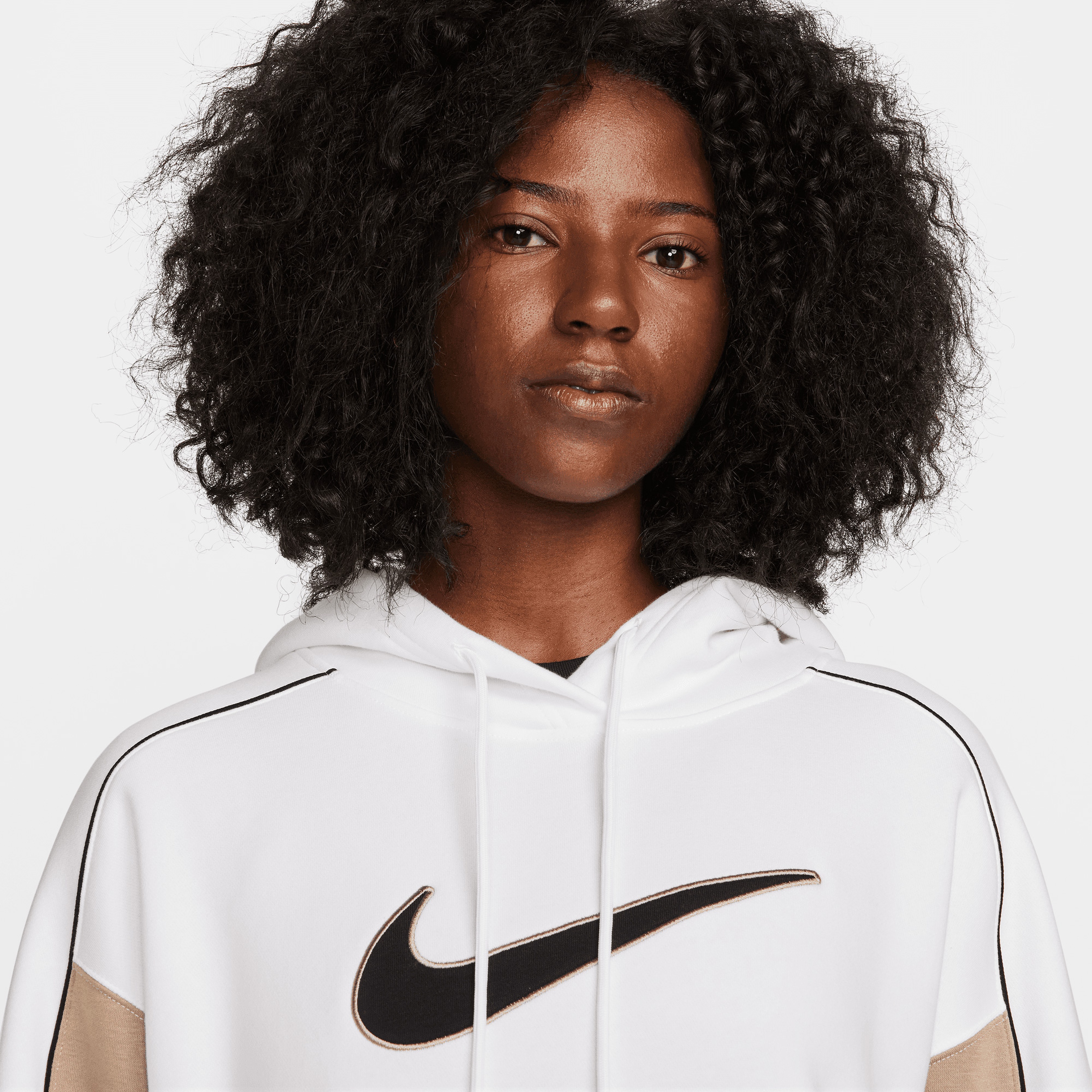 Nike Sportswear Kadın Beyaz/Kahverengi Hoodie