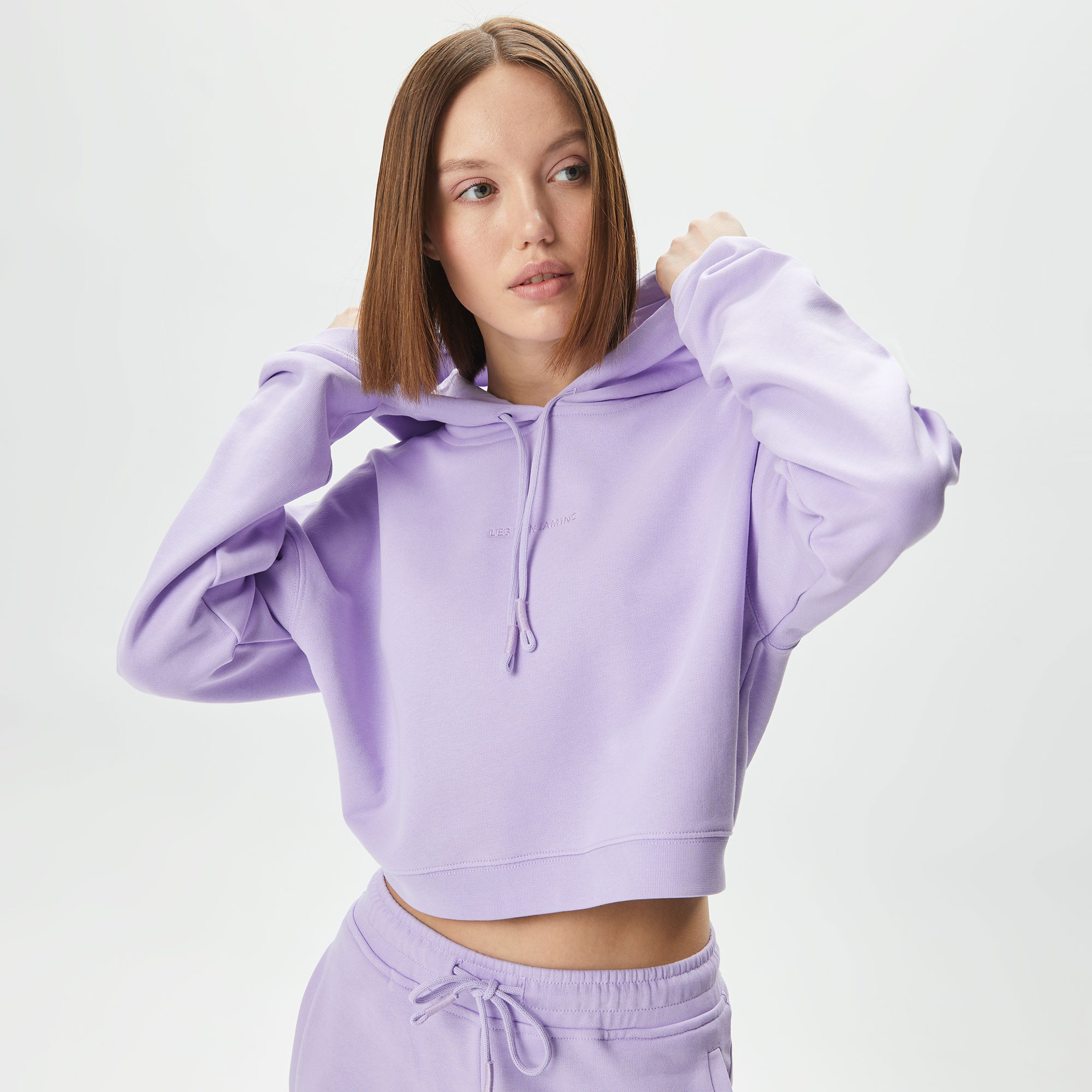Les Benjamins Essential 303 Kadın Mor Hoodie
