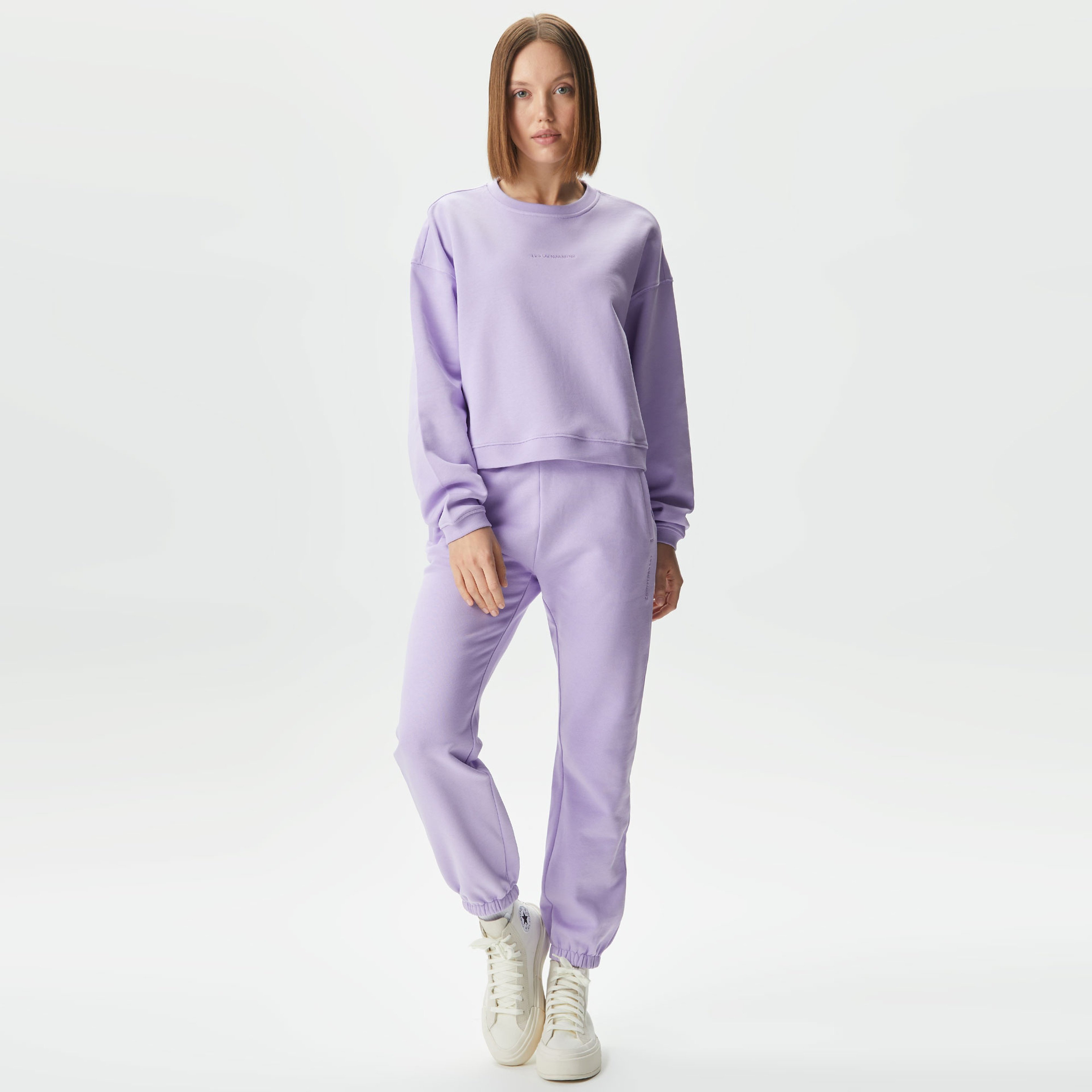 Les Benjamins Essential 303 Kadın Mor Sweatshirt