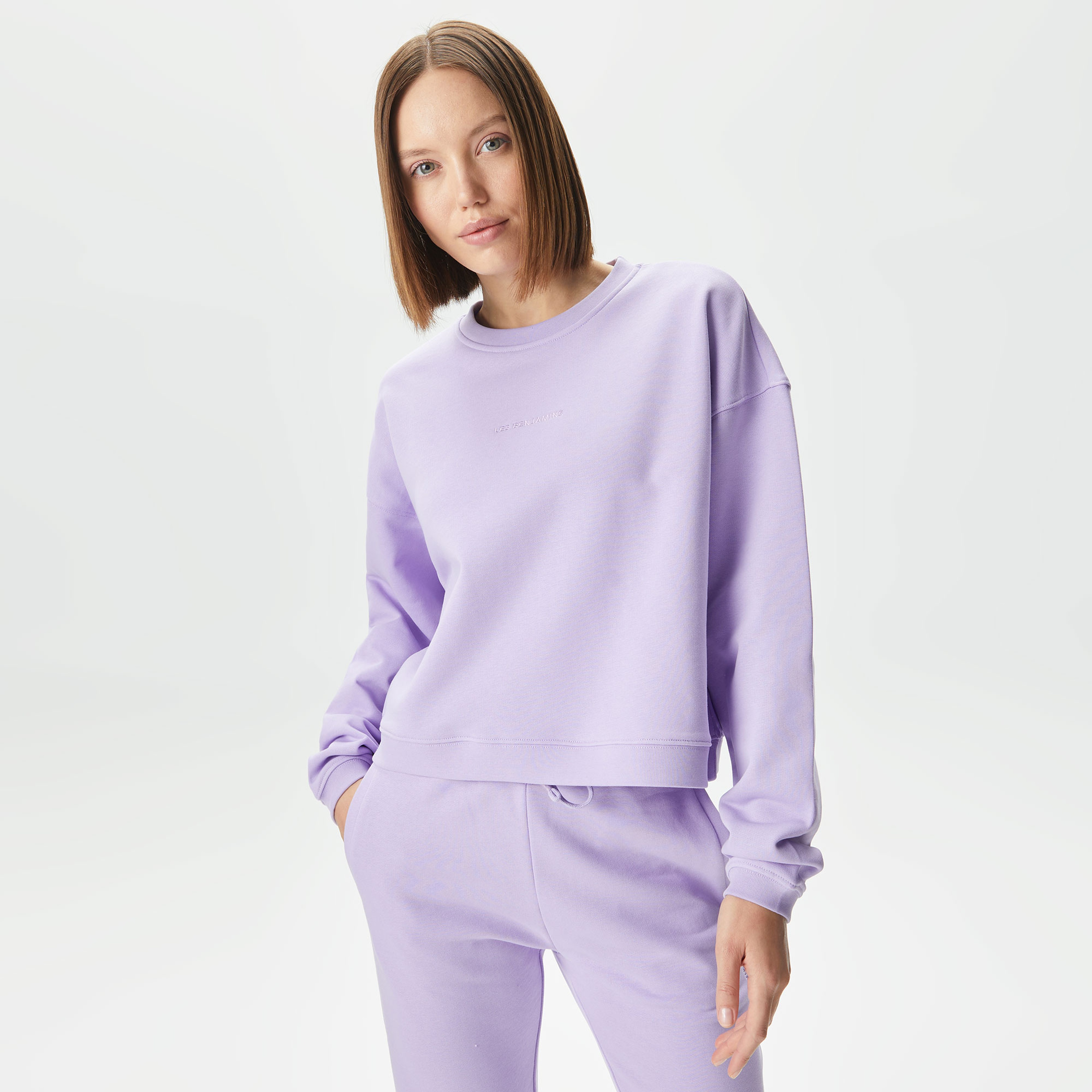 Les Benjamins Essential 303 Kadın Mor Sweatshirt