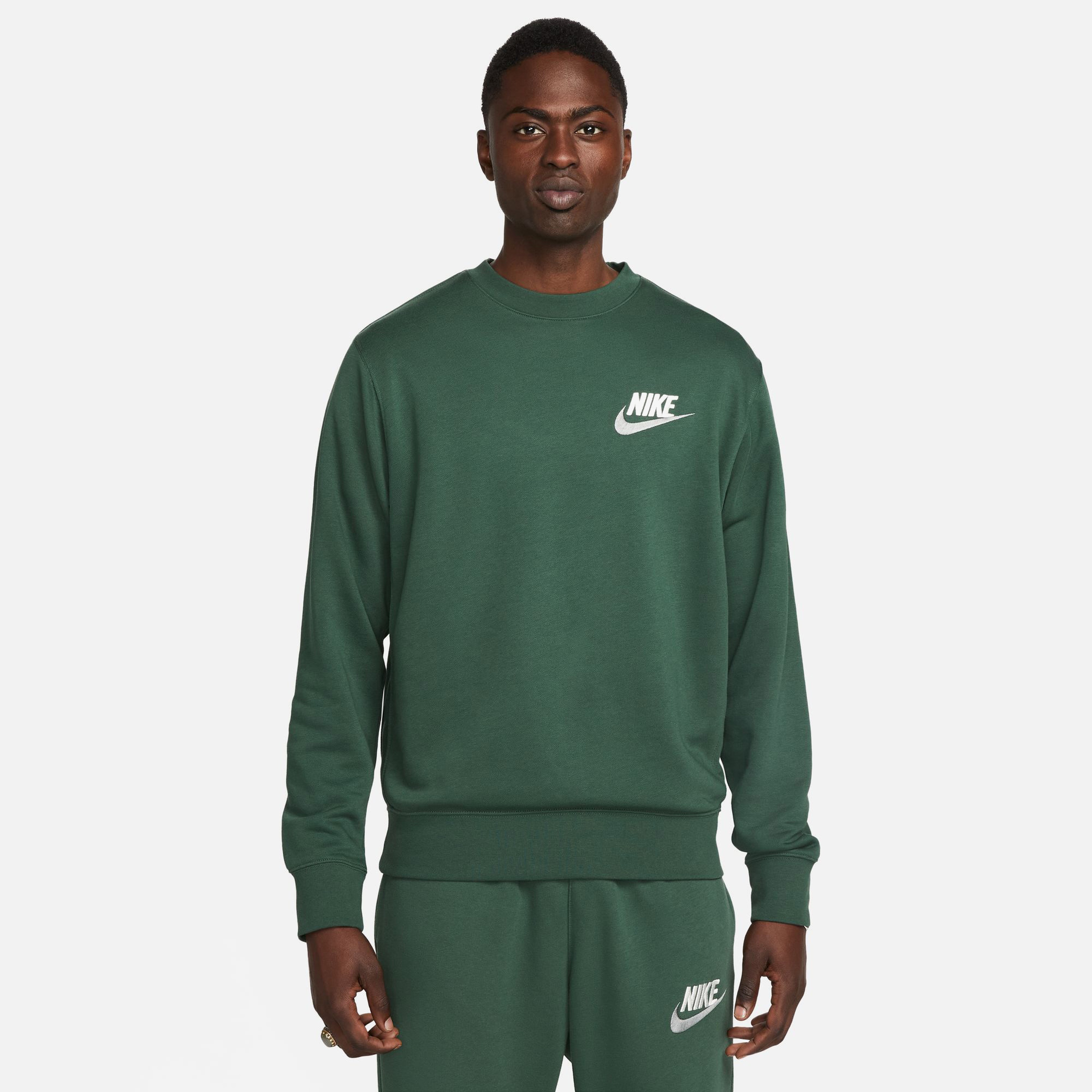 Nike Club+ Fit Crew Erkek Yeşil Sweatshirt