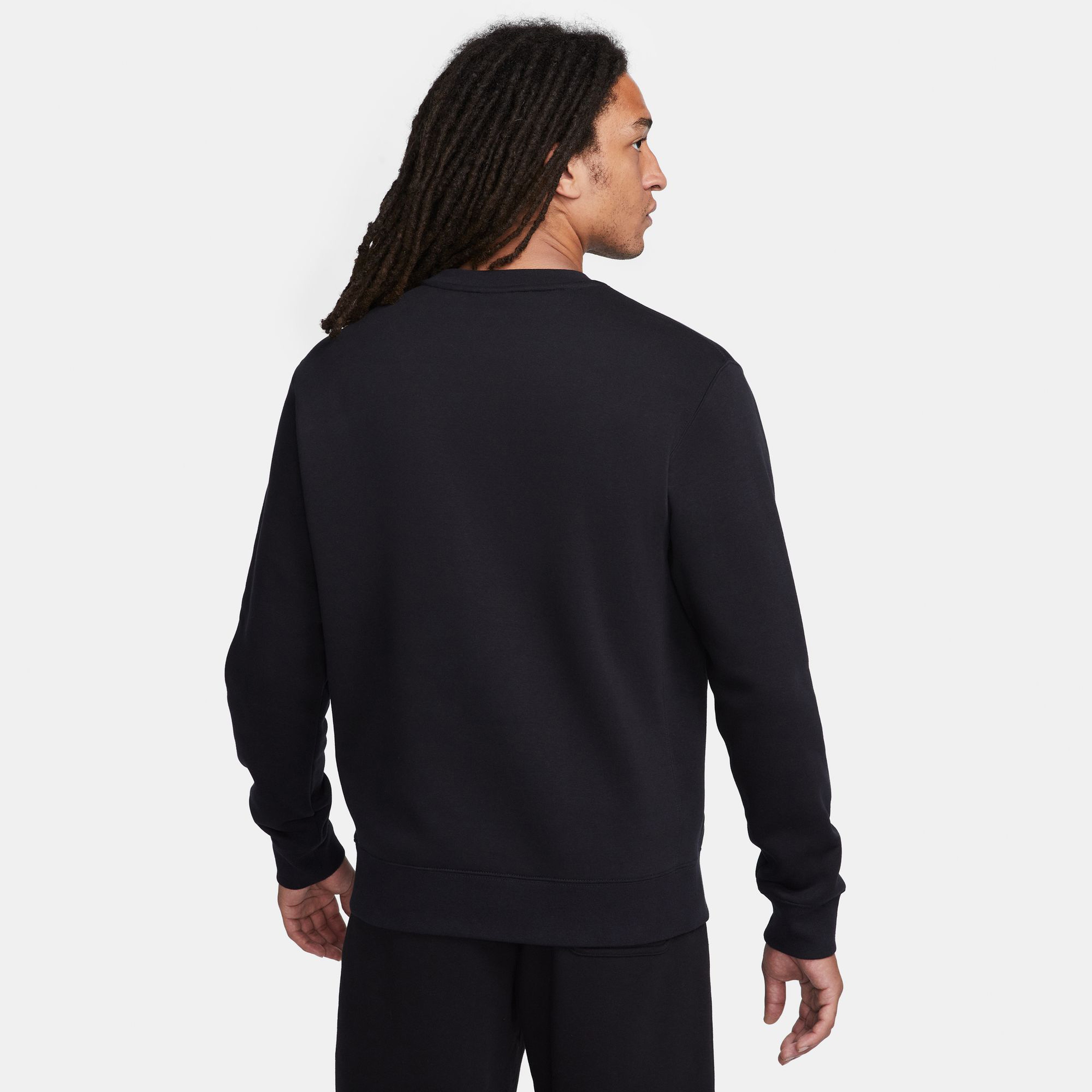 Nike M Nk Club + Bb Crew Mlogo Erkek Siyah Sweatshirt