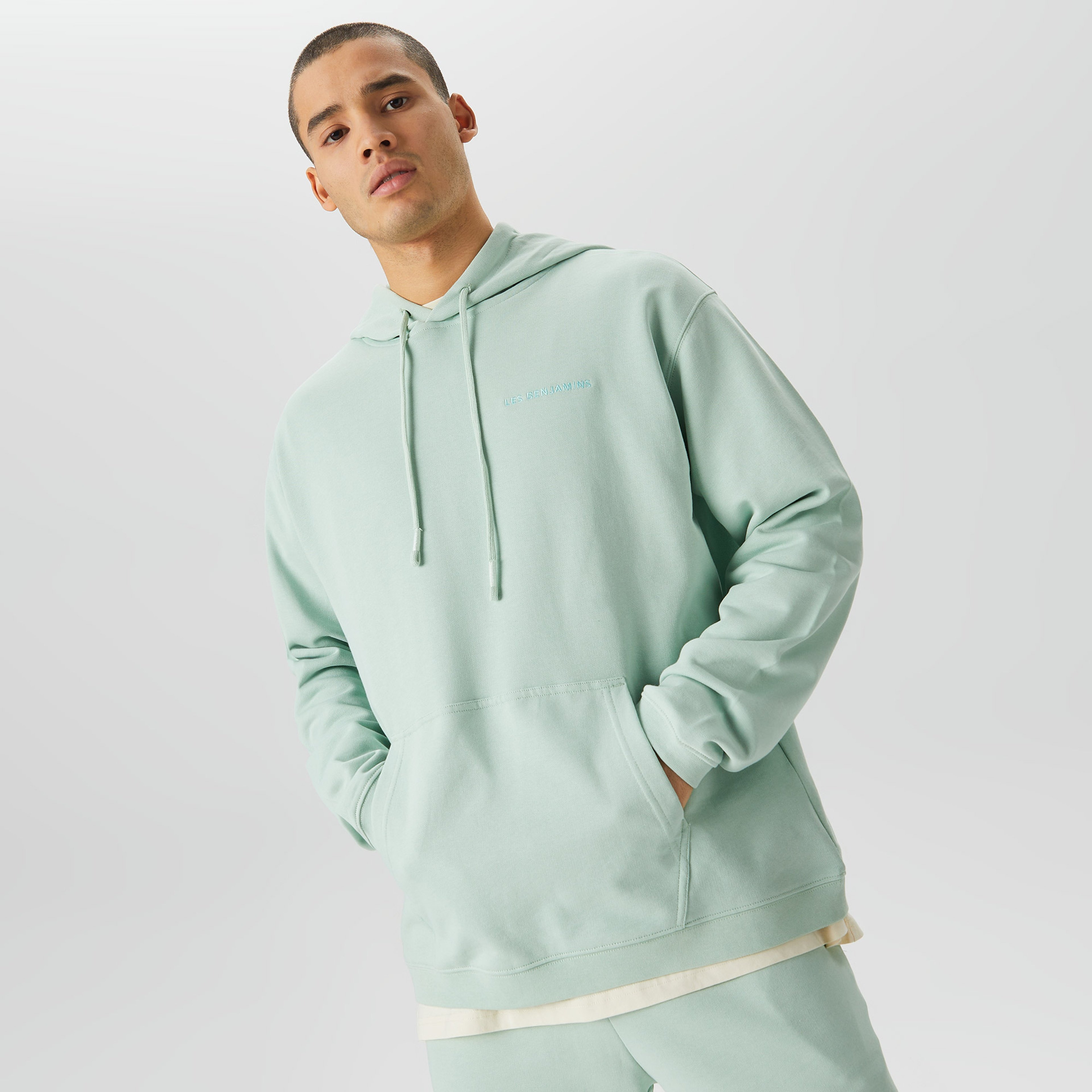 Les Benjamins Essentials Erkek Yeşil Hoodie