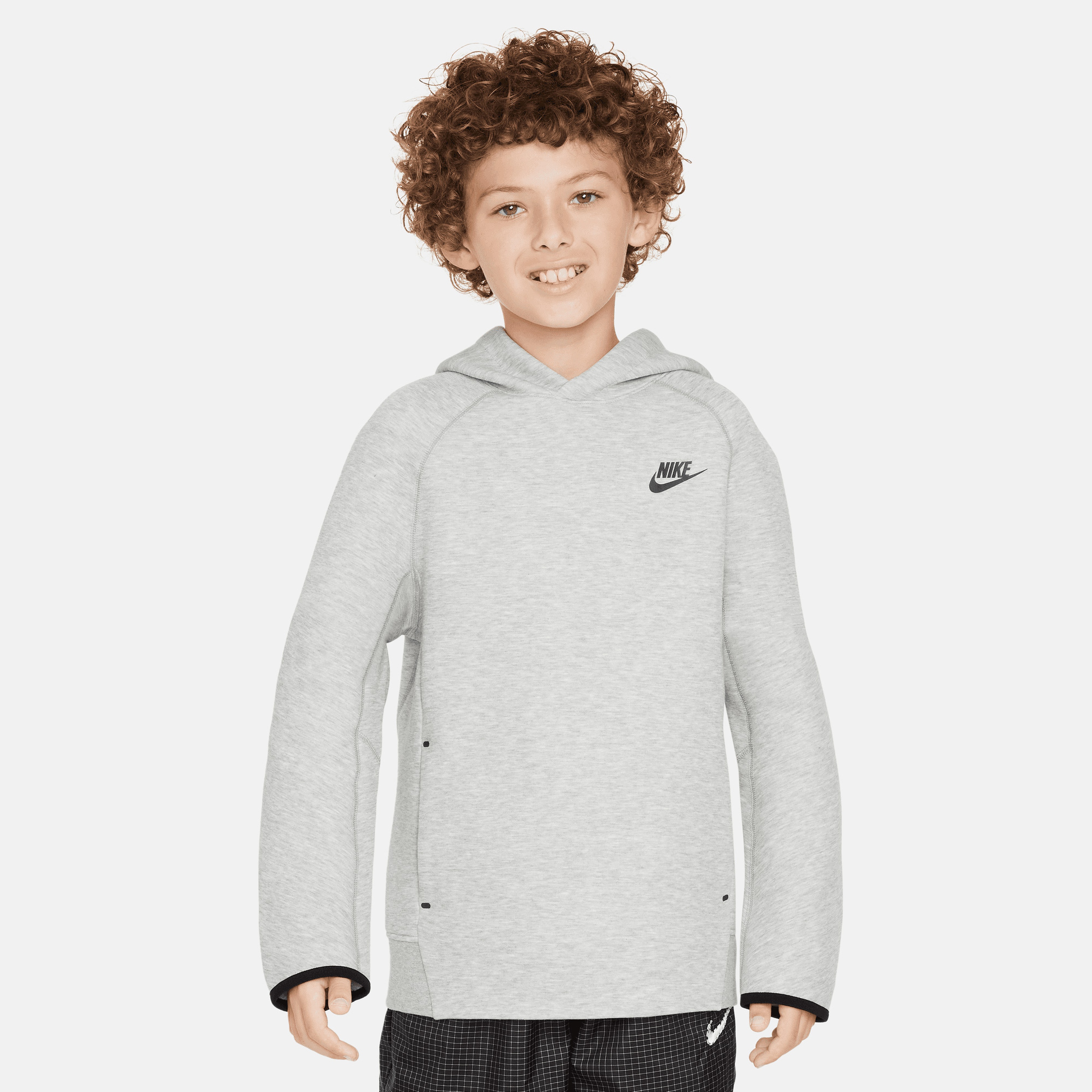 Nike Sportswear Tech Flc Po Çocuk Gri Hoodie