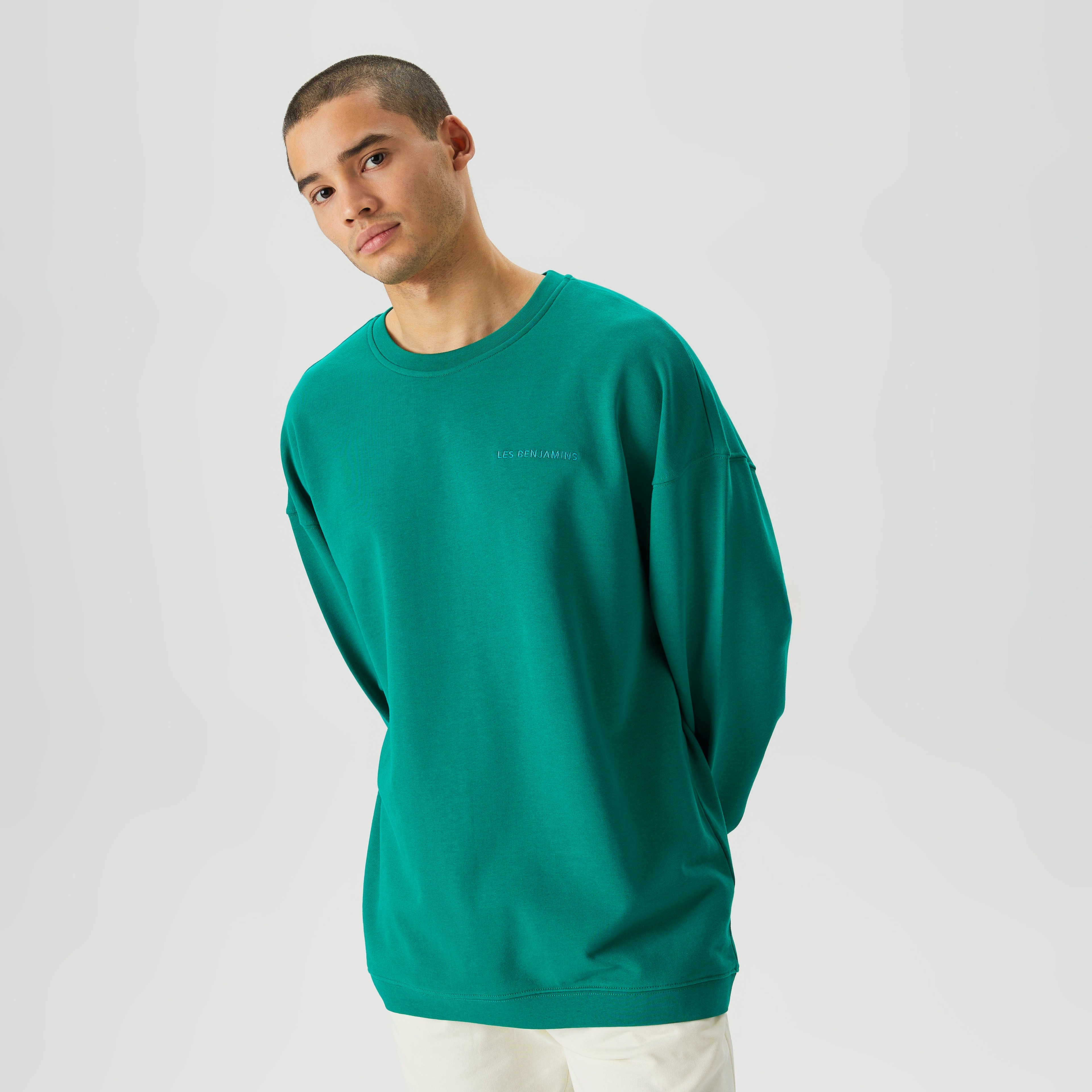 Les Benjamins Essentials Erkek Yeşil Sweatshirt