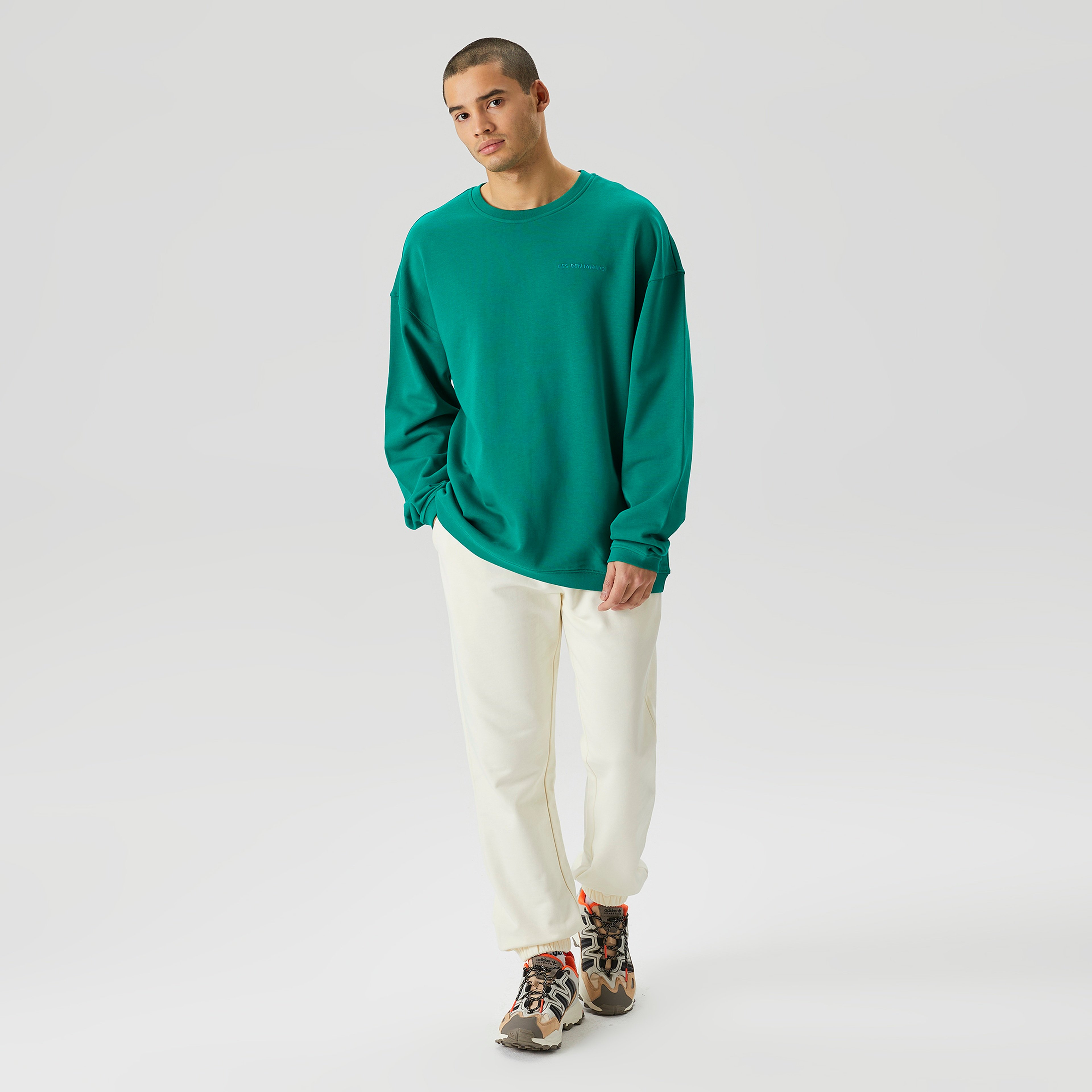 Les Benjamins Essentials Erkek Yeşil Sweatshirt