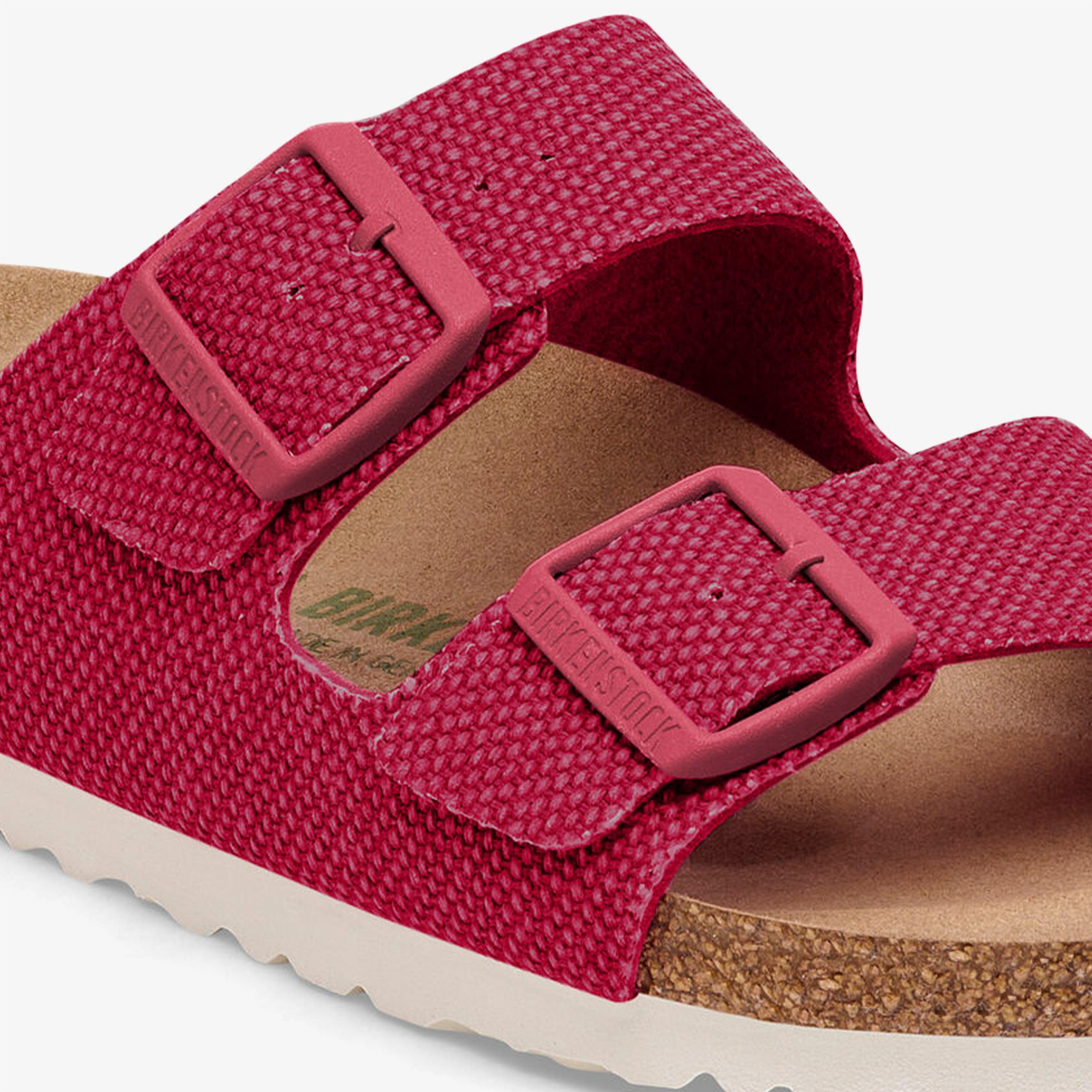 Birkenstock Arizona Tex Rough Canvas Vegan Kadın Pembe Terlik