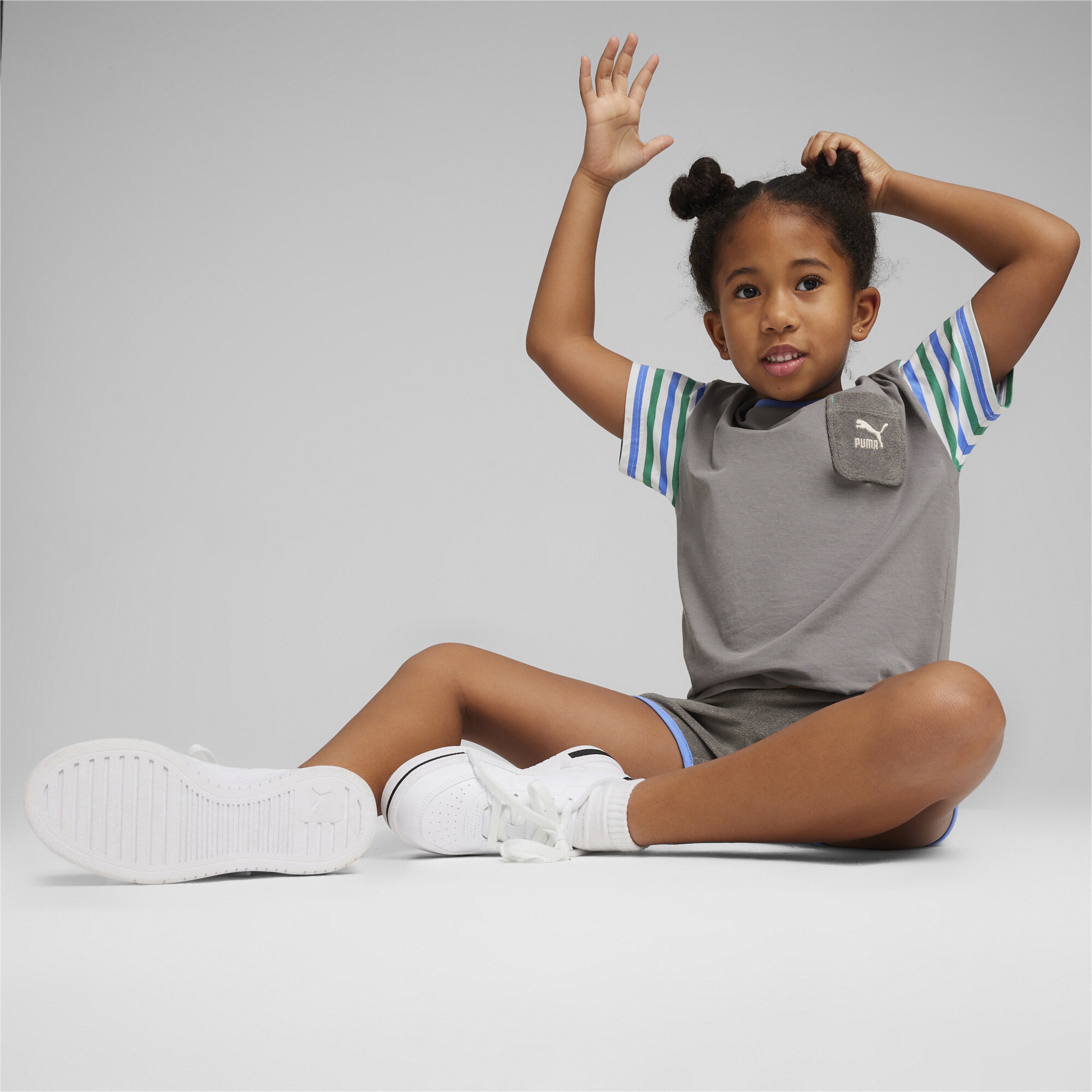 Puma Summer Camp Classics Çocuk Gri T-Shirt