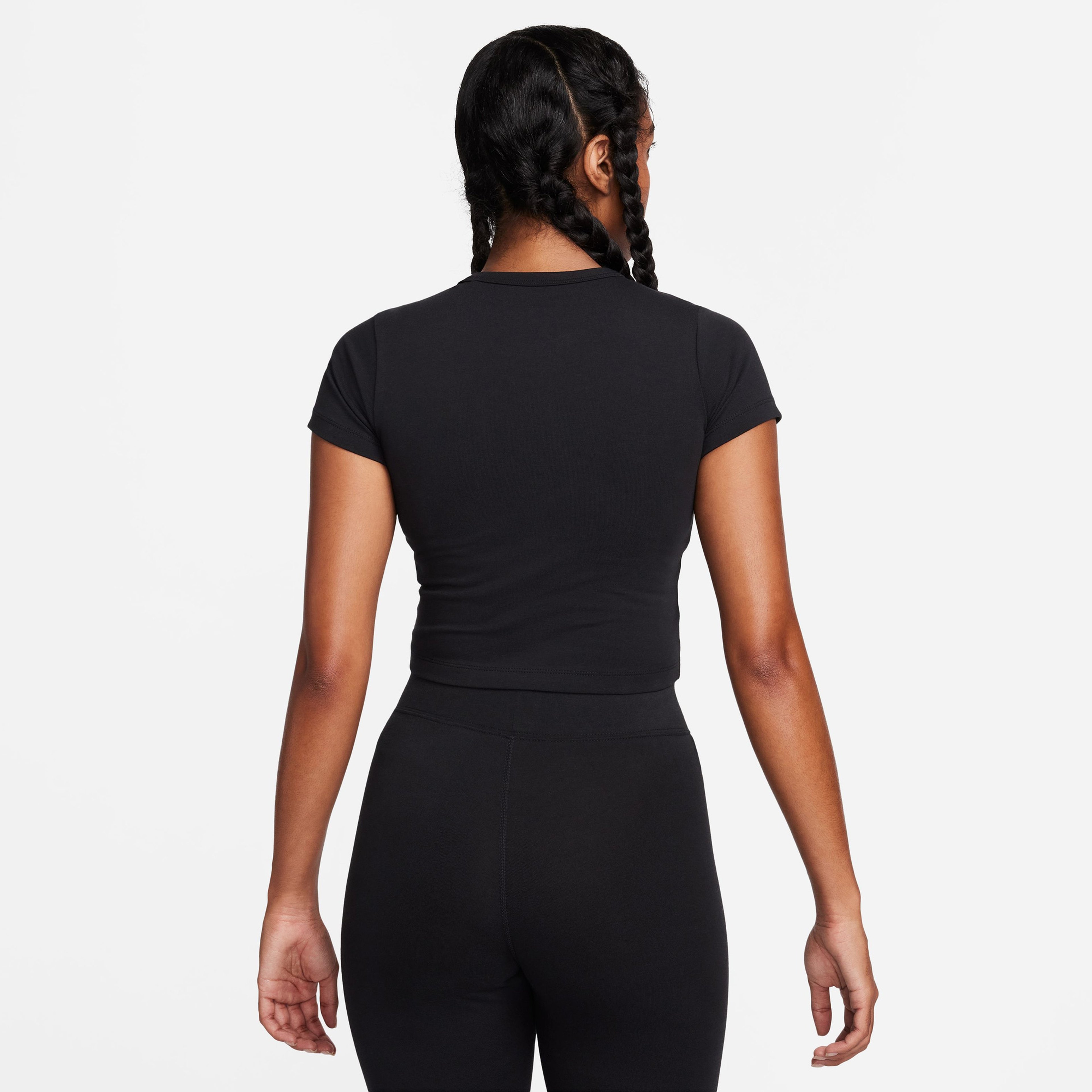 Nike Sportswear Swoosh Kadın Siyah Crop T-Shirt