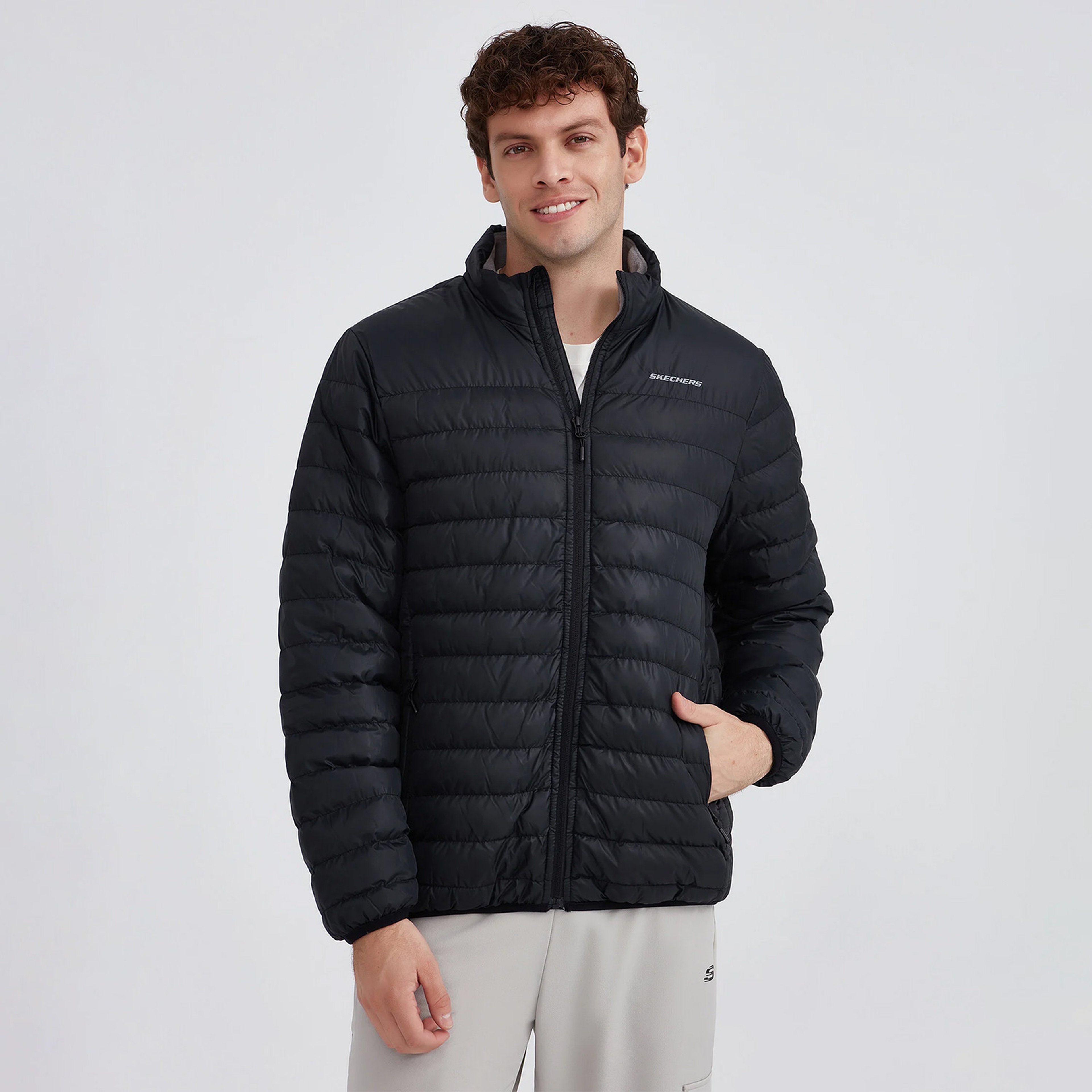 Skechers Outerwear Padded Erkek Siyah Mont