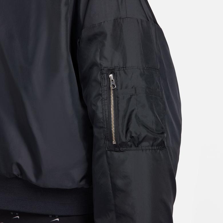 Nike Sportswear Faux Fur Bombeer Kadın Siyah Mont
