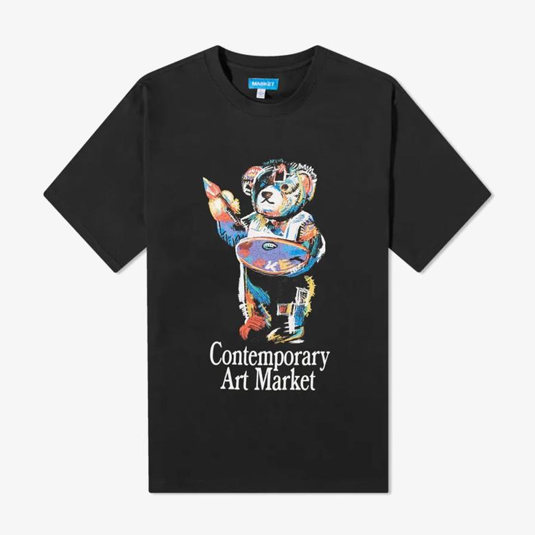 Market Art Market Bear Erkek Siyah T-Shirt