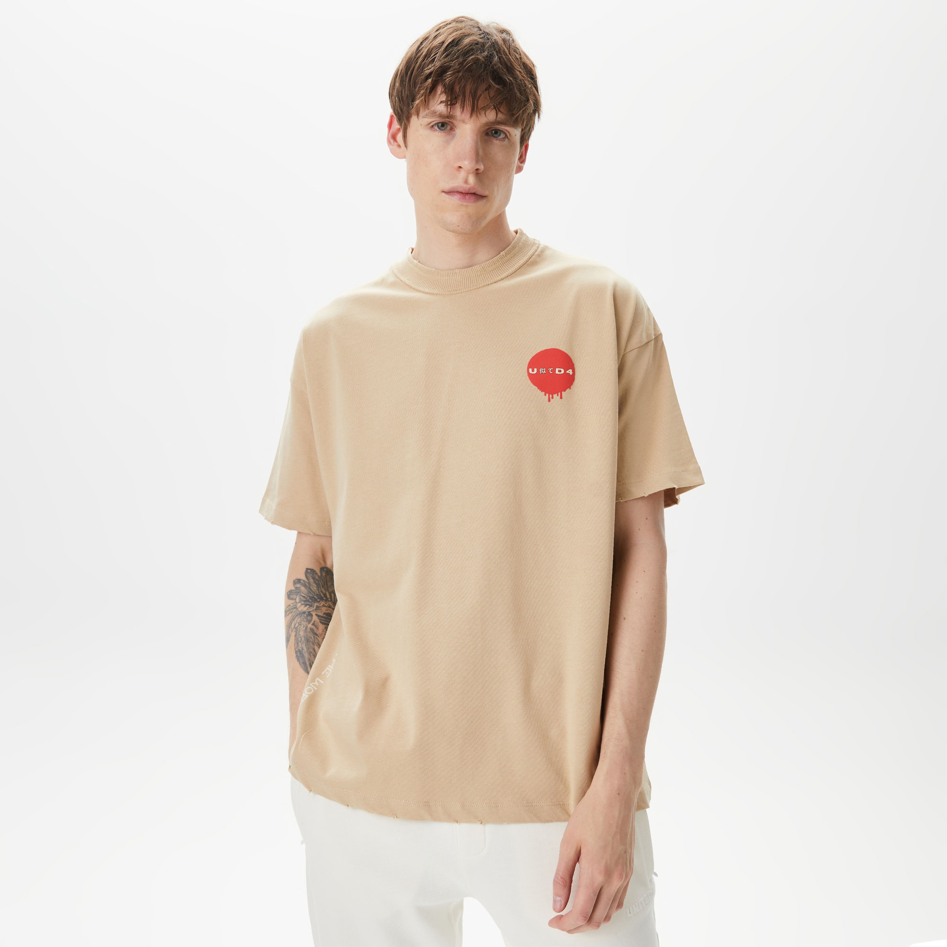 UNITED4 Classic Erkek Krem T-Shirt