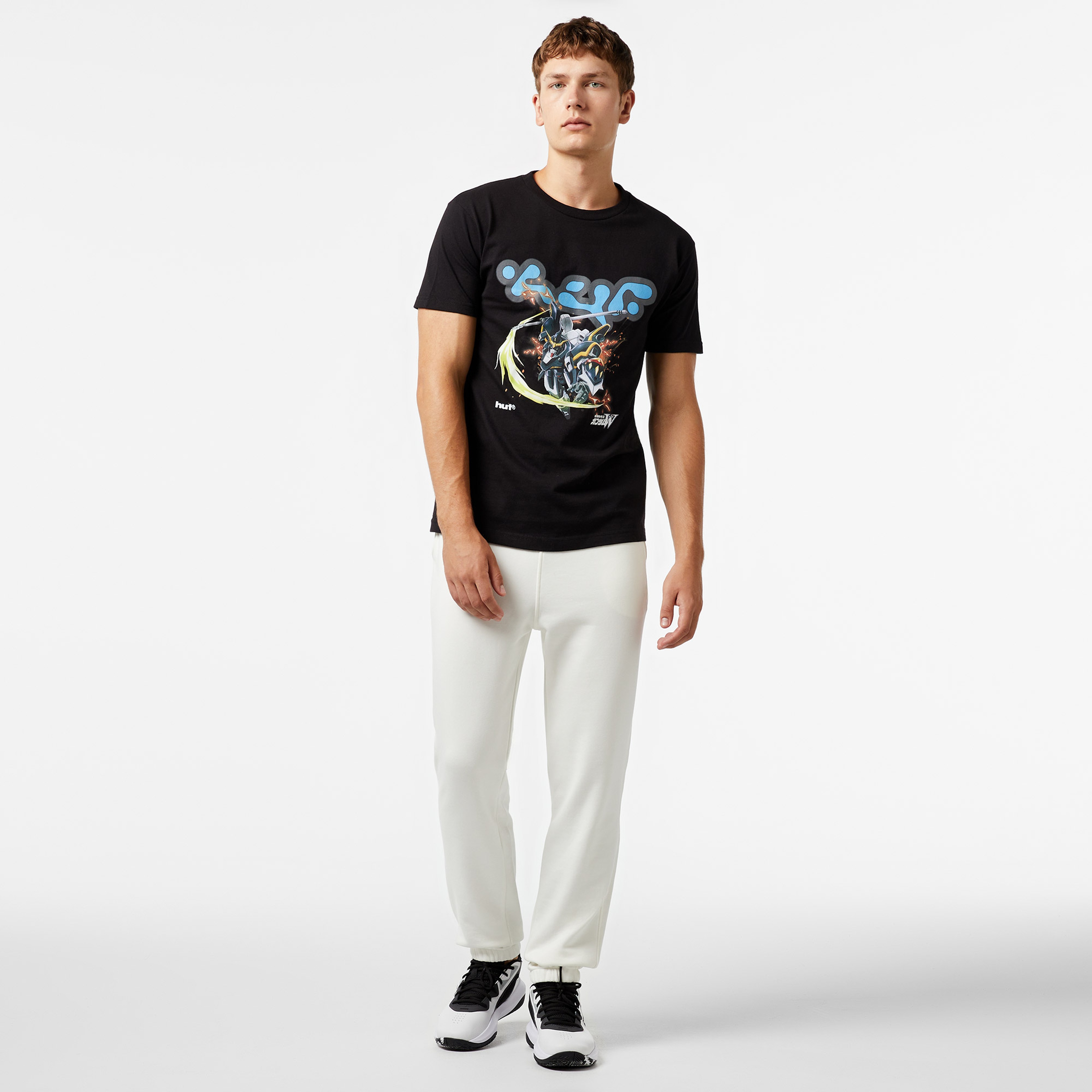 HUF x Gundam Deathscythe Erkek Siyah T-Shirt