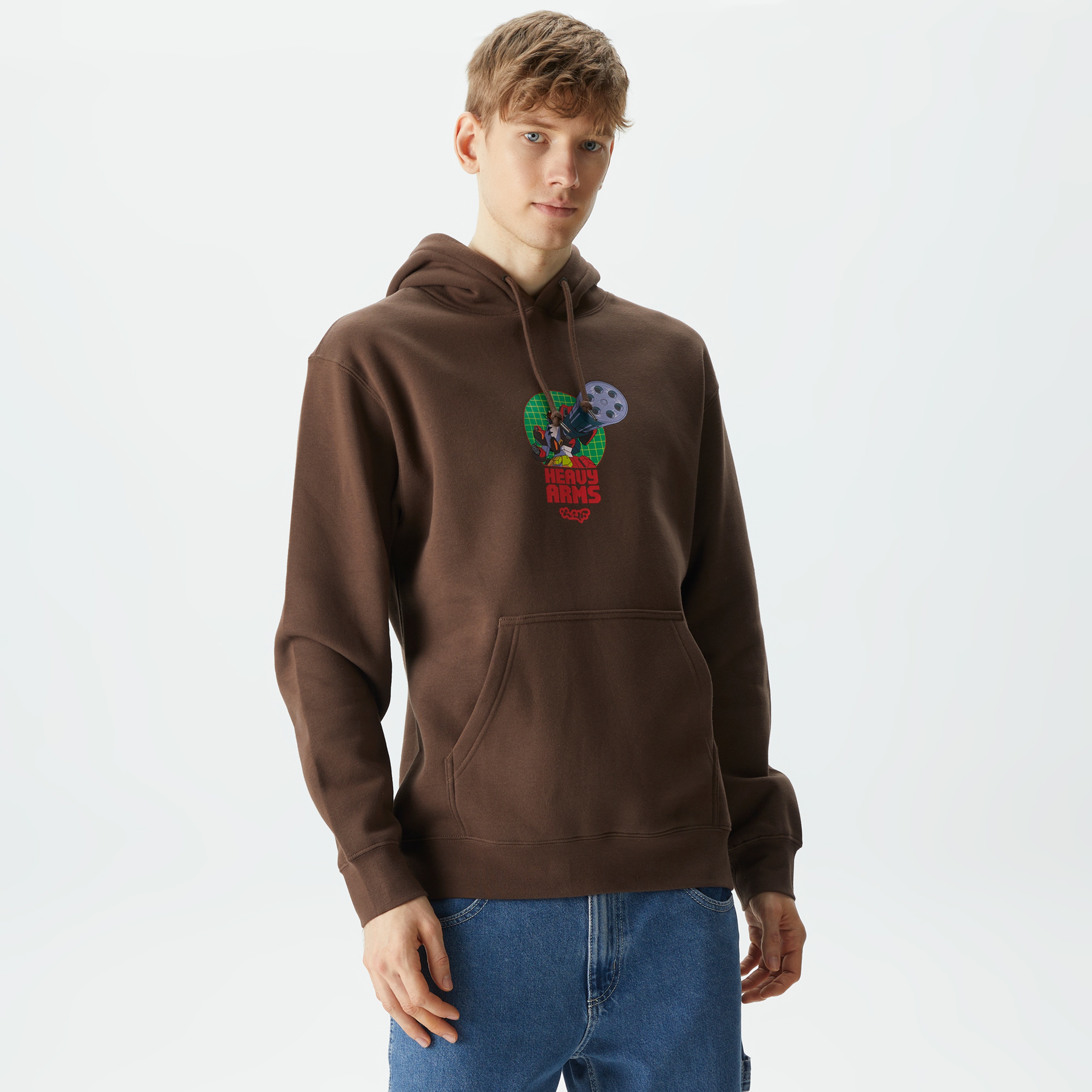 HUF x Gundam Heavy Arms Pullover Erkek Siyah Hoodie
