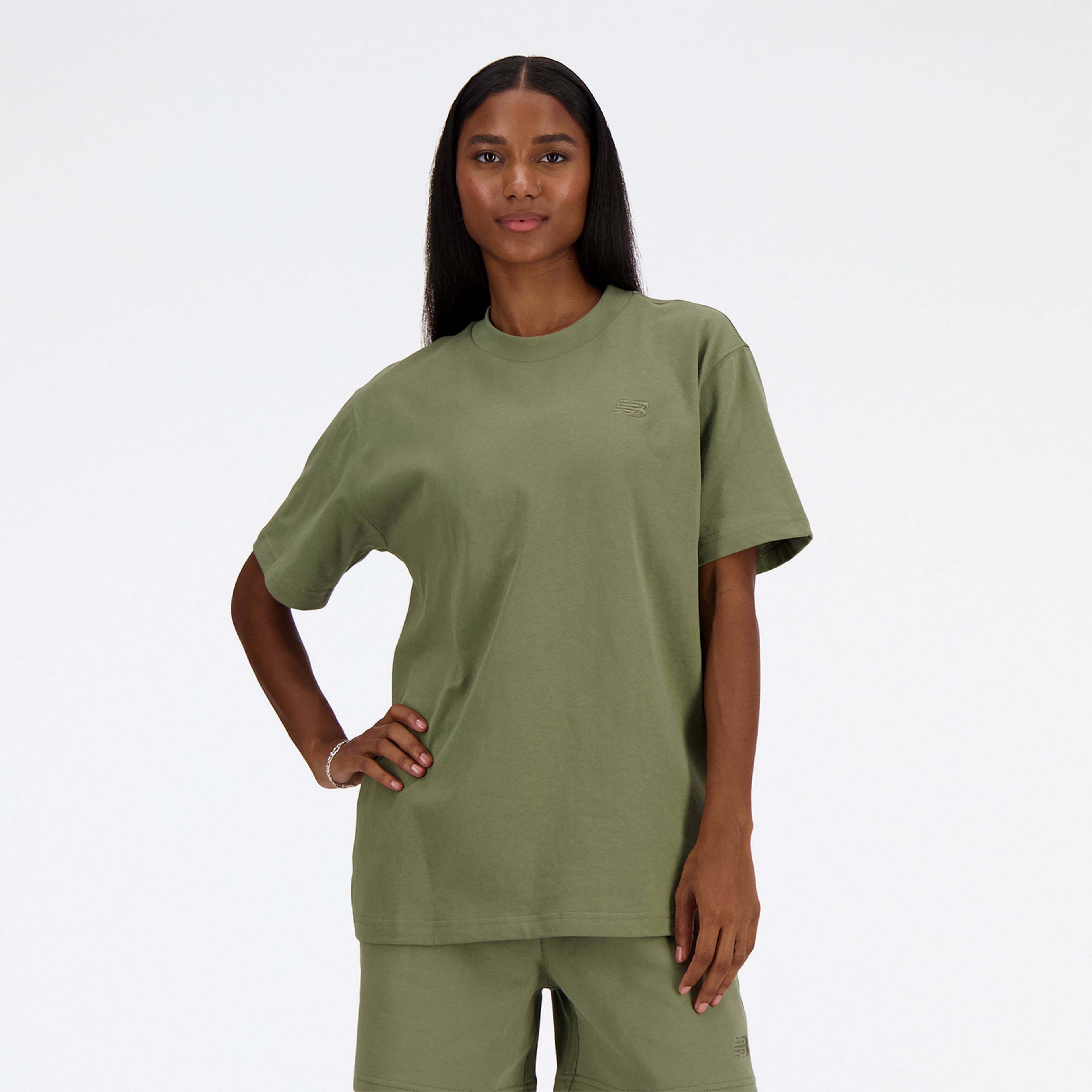 New Balance Athletics Jersey Kadın Haki T-Shirt