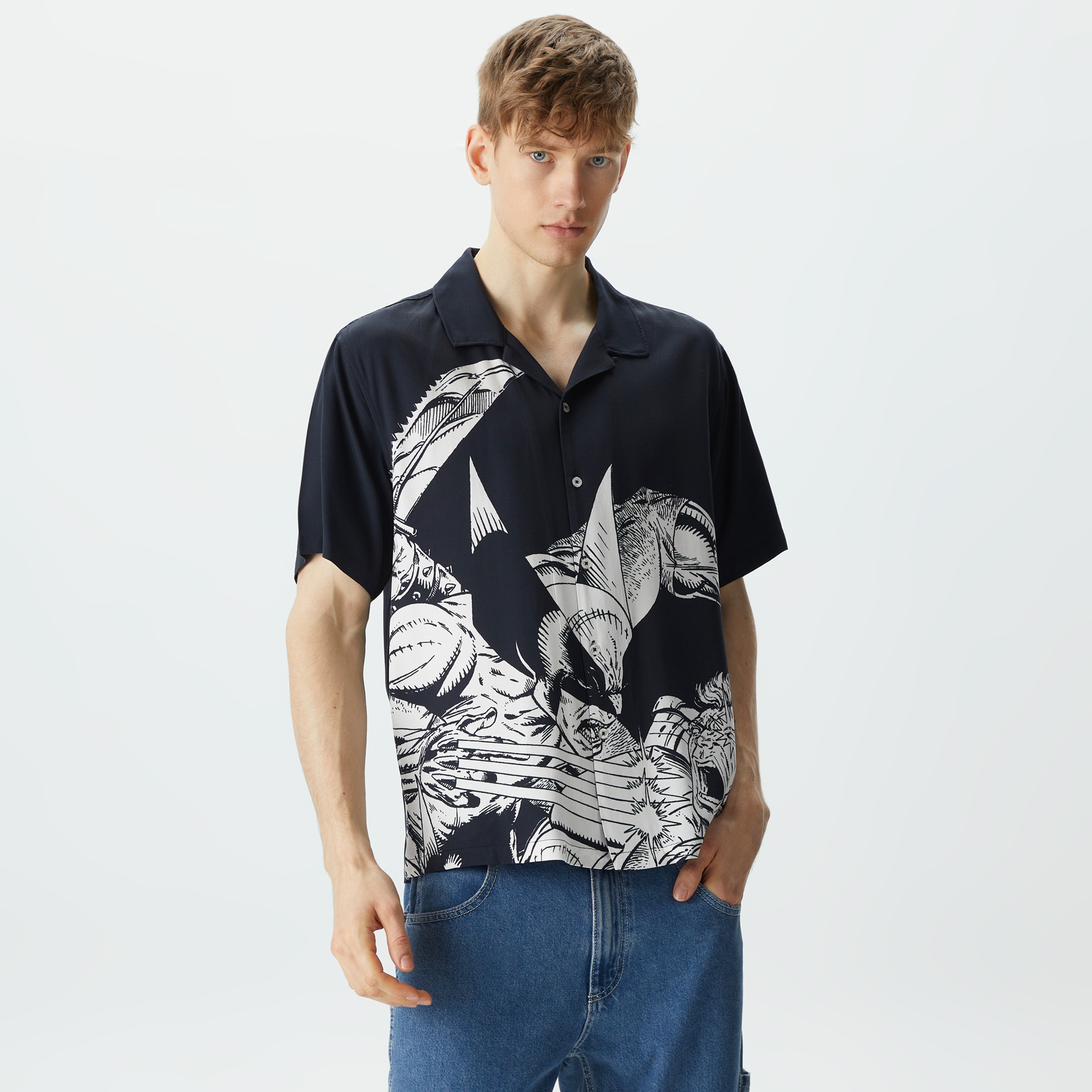 HUF x X-Men Future Clash Resort Erkek Siyah Gömlek