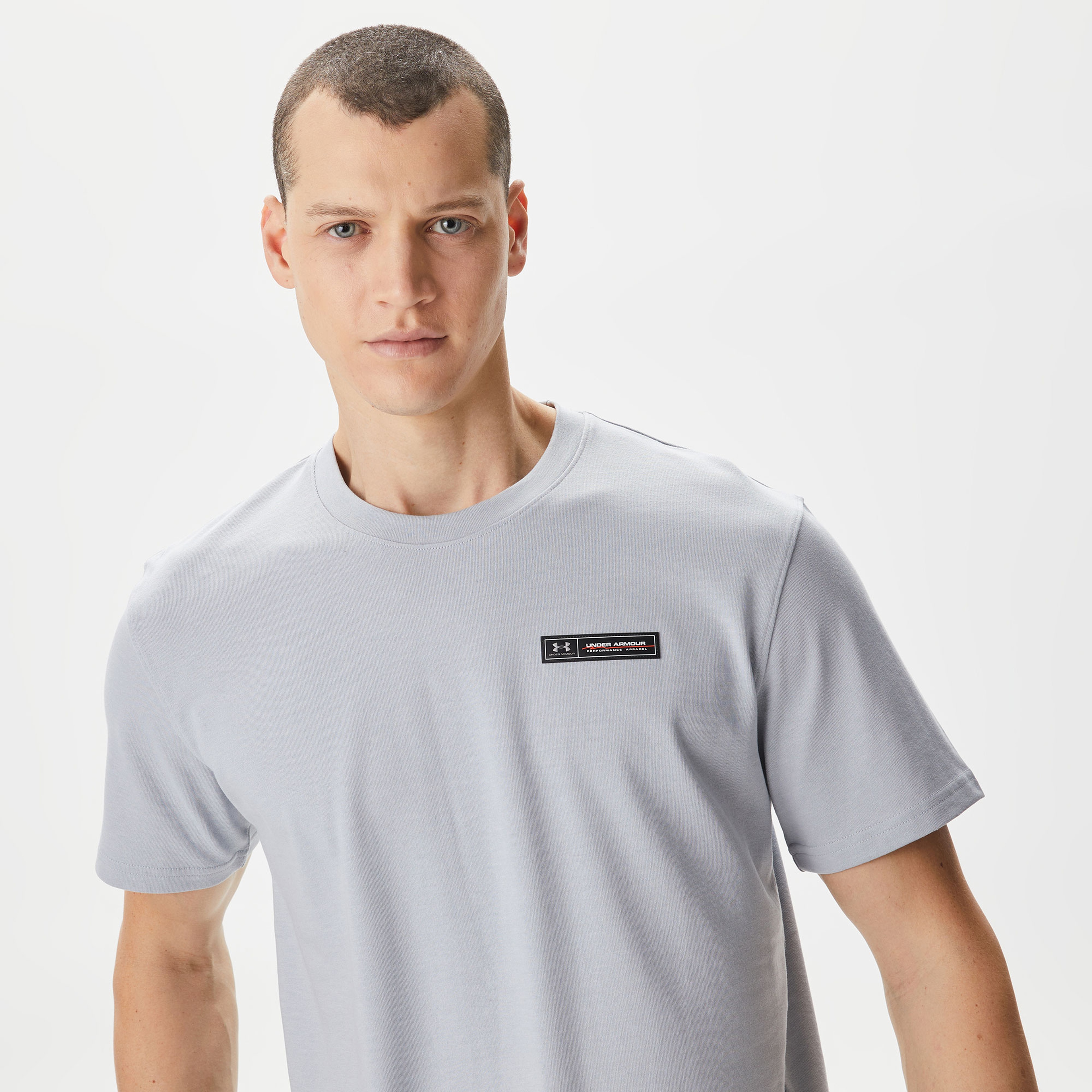 Under Armour Hw Armour Label Ss Erkek Gri T-Shirt