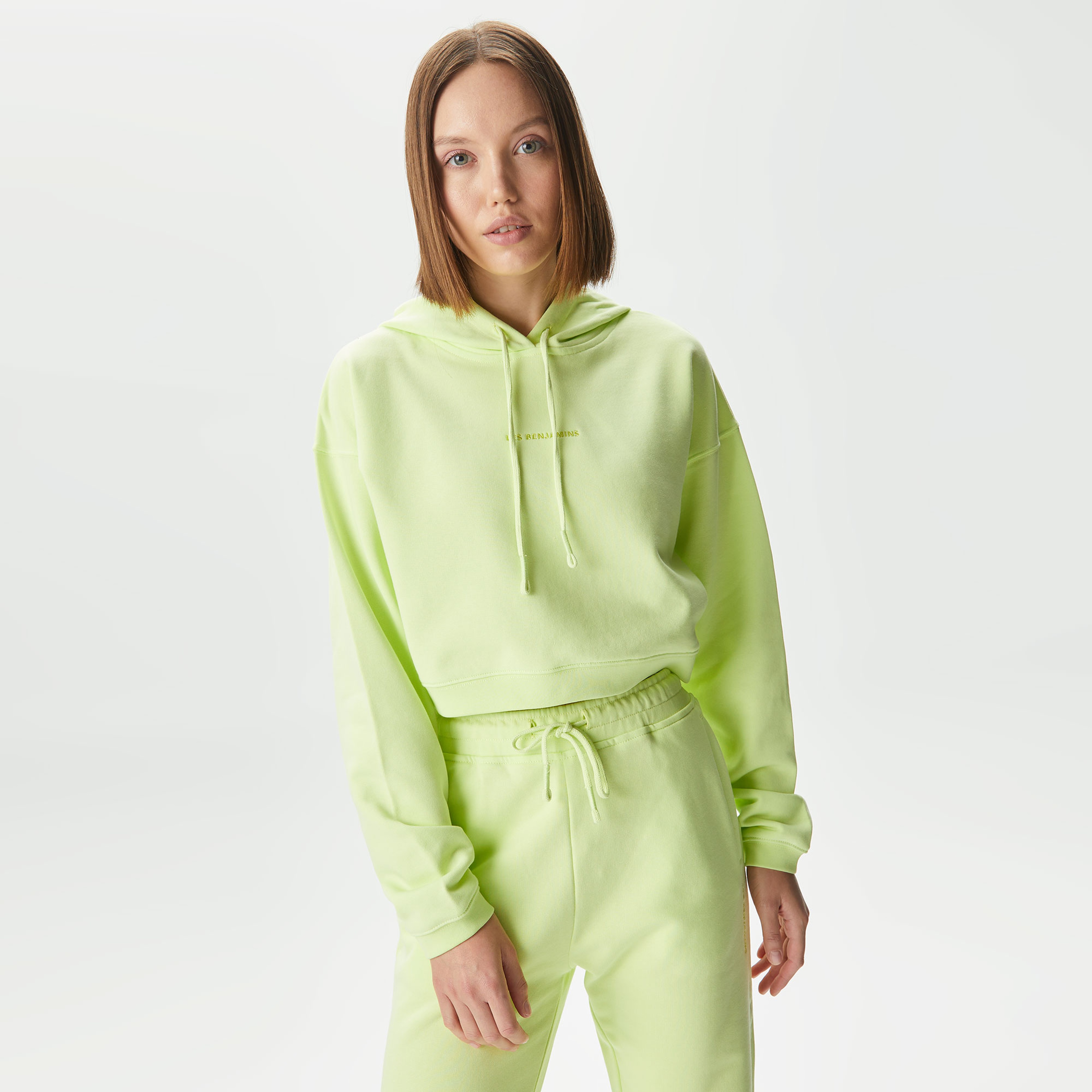 Les Benjamins Essential 301 Kadın Yeşil Hoodie