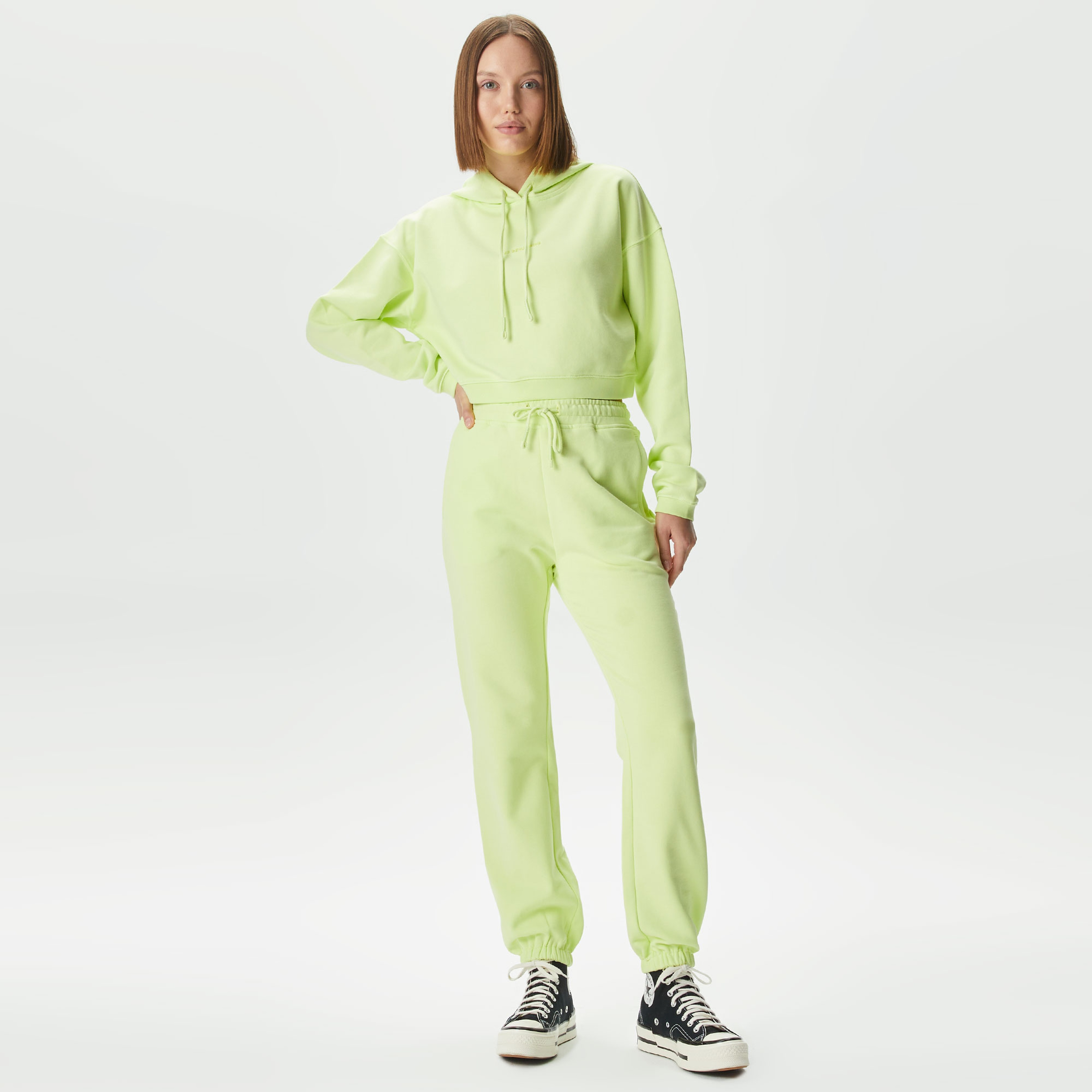 Les Benjamins Essential 301 Kadın Yeşil Hoodie