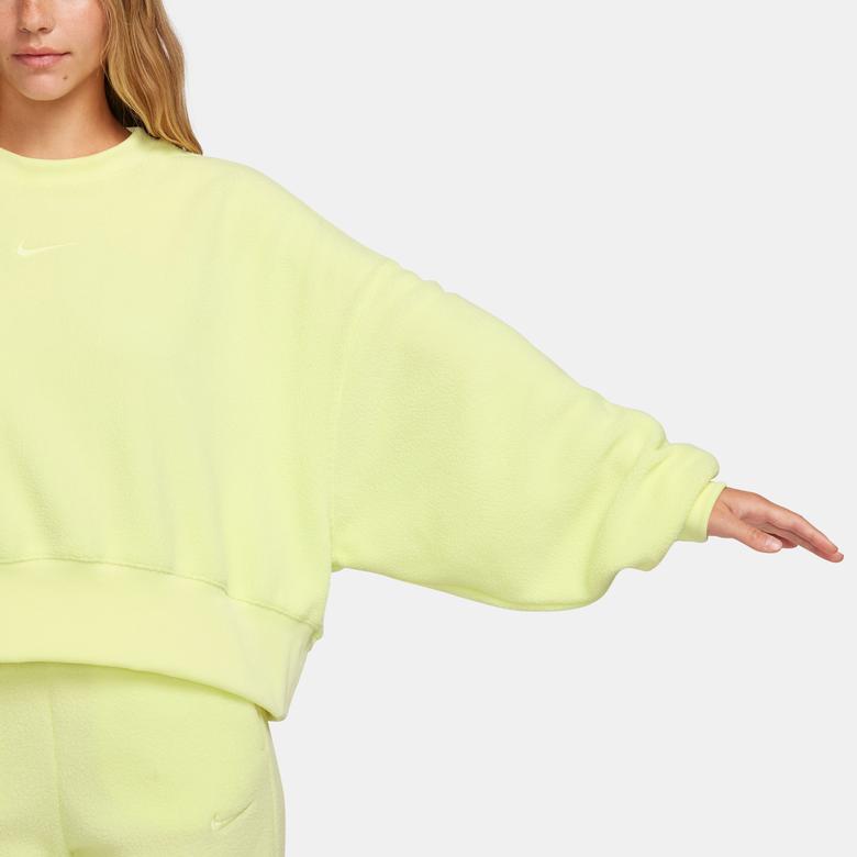 Nike Plush Mod Crop Crew Kadın Sarı Sweatshirt