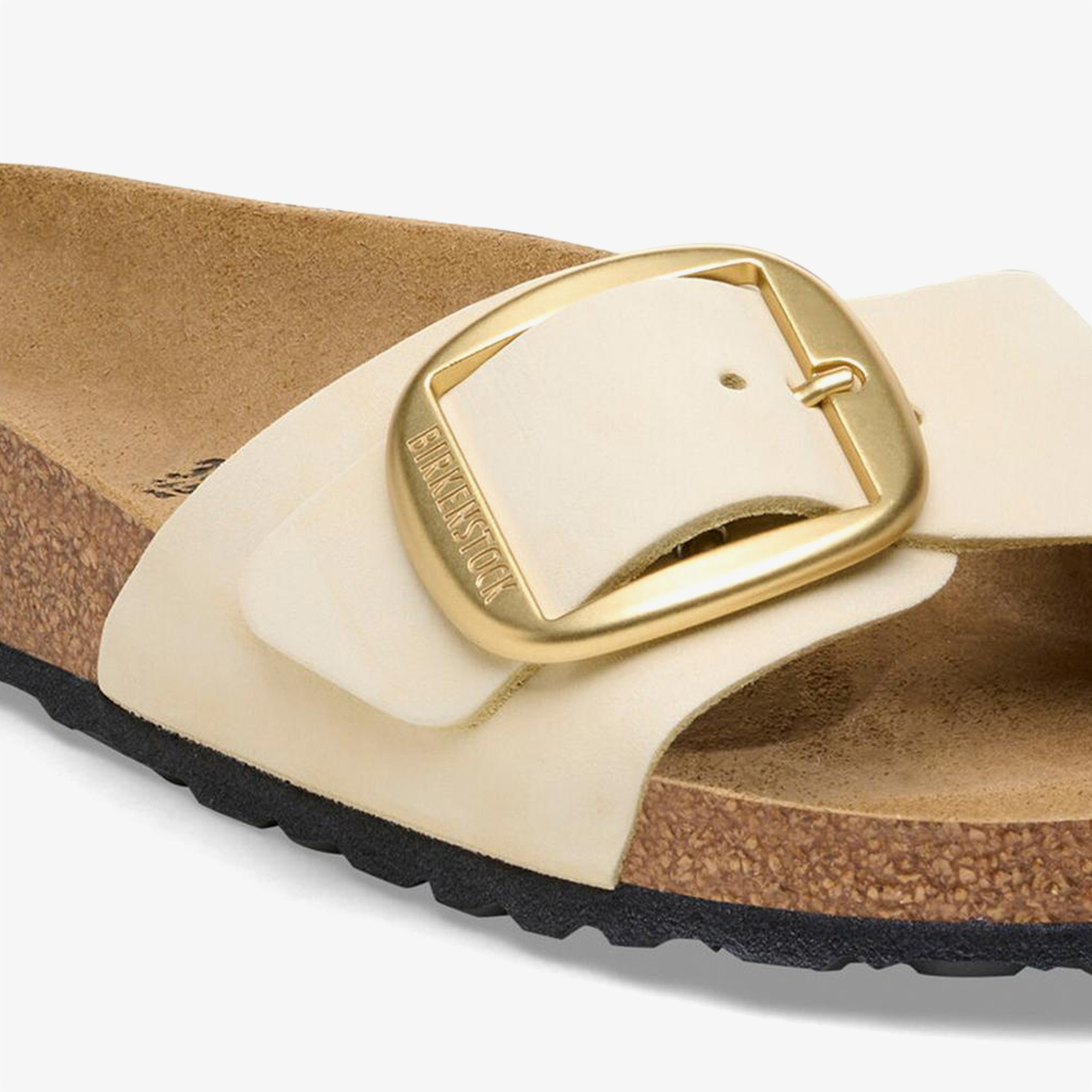 Birkenstock Madrid Big Buckle Nu Kadın Ekru Terlik