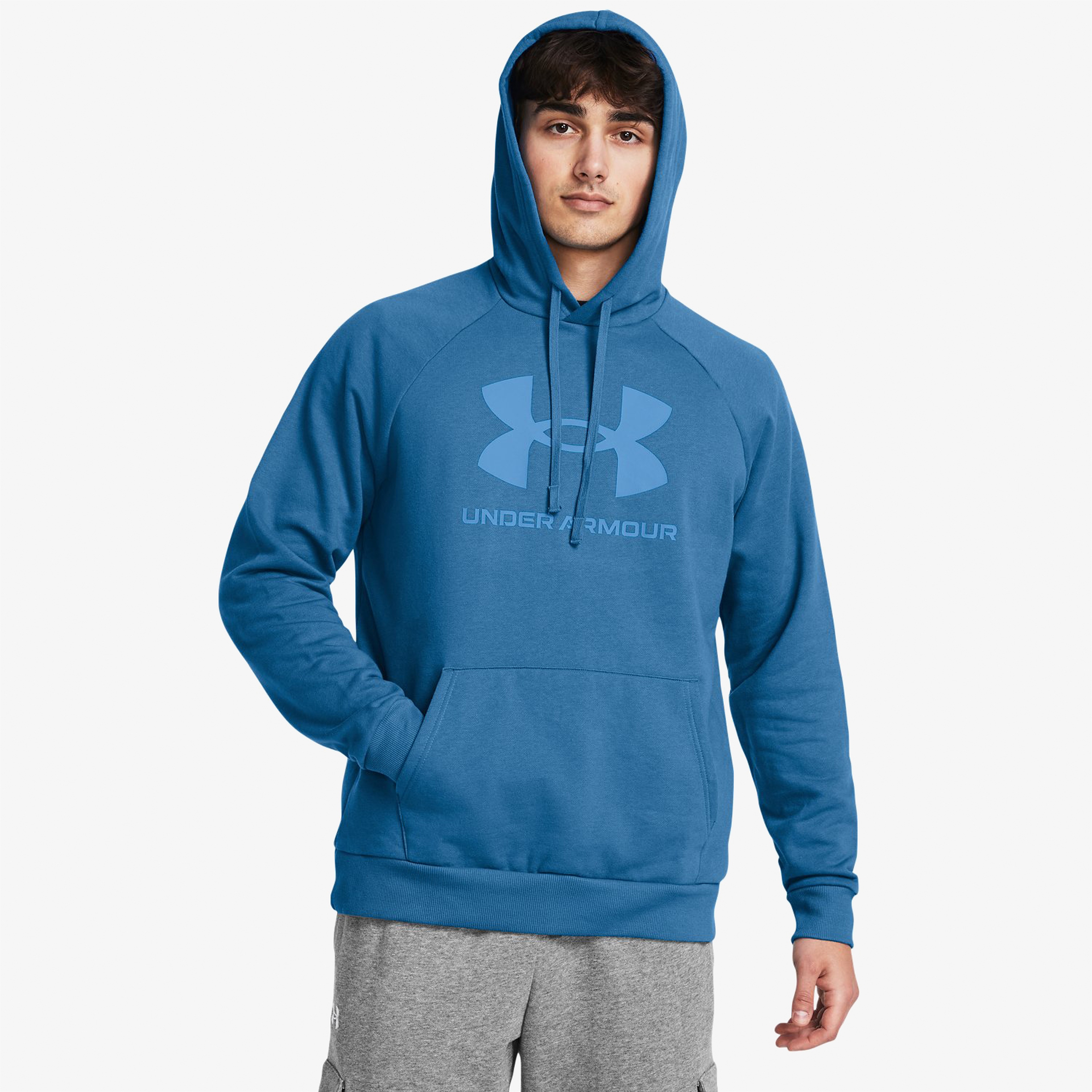 Under Armour Rival Fleece Logolu Erkek Mavi Günlük Sweatshirt