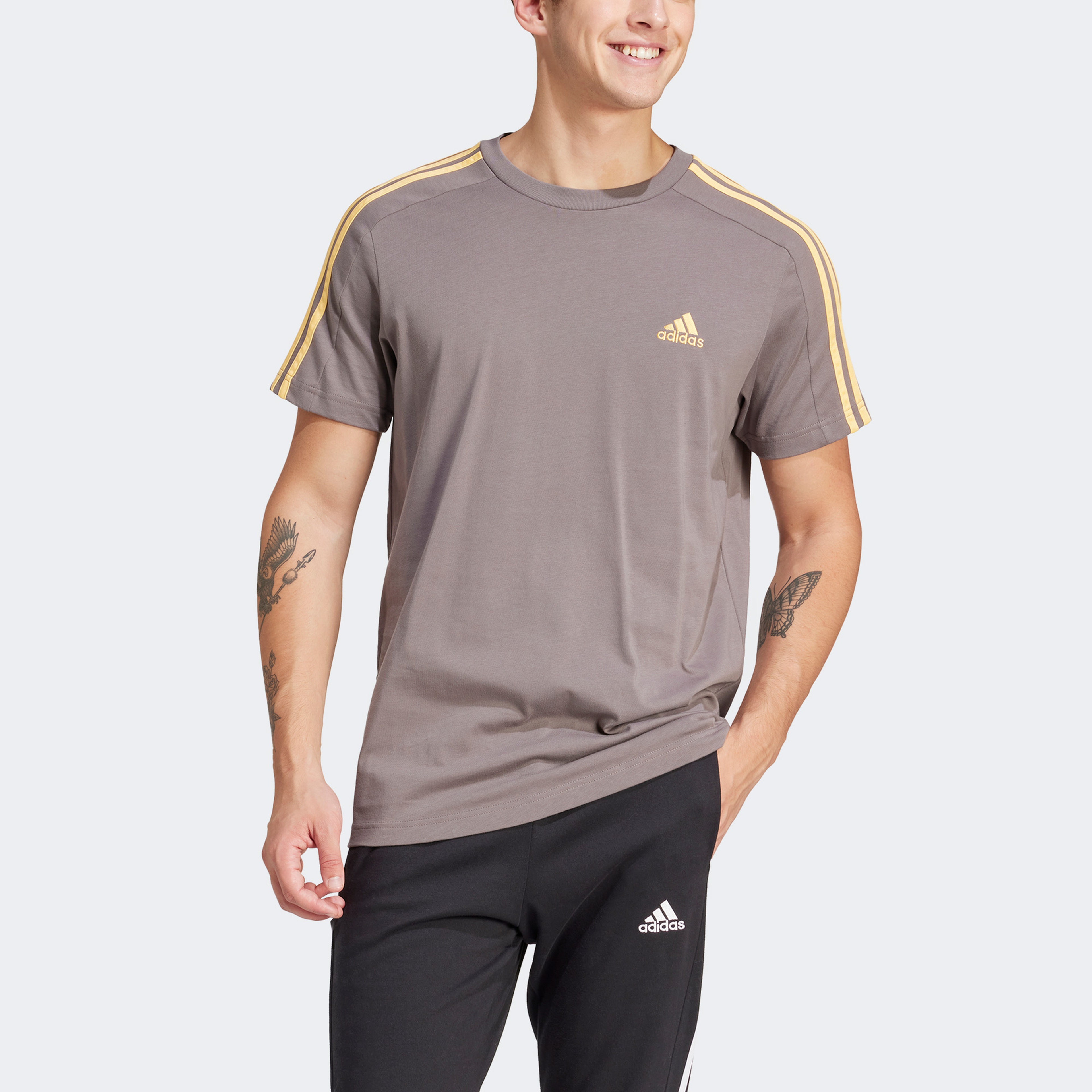 Adidas Erkek Gri T-Shirt