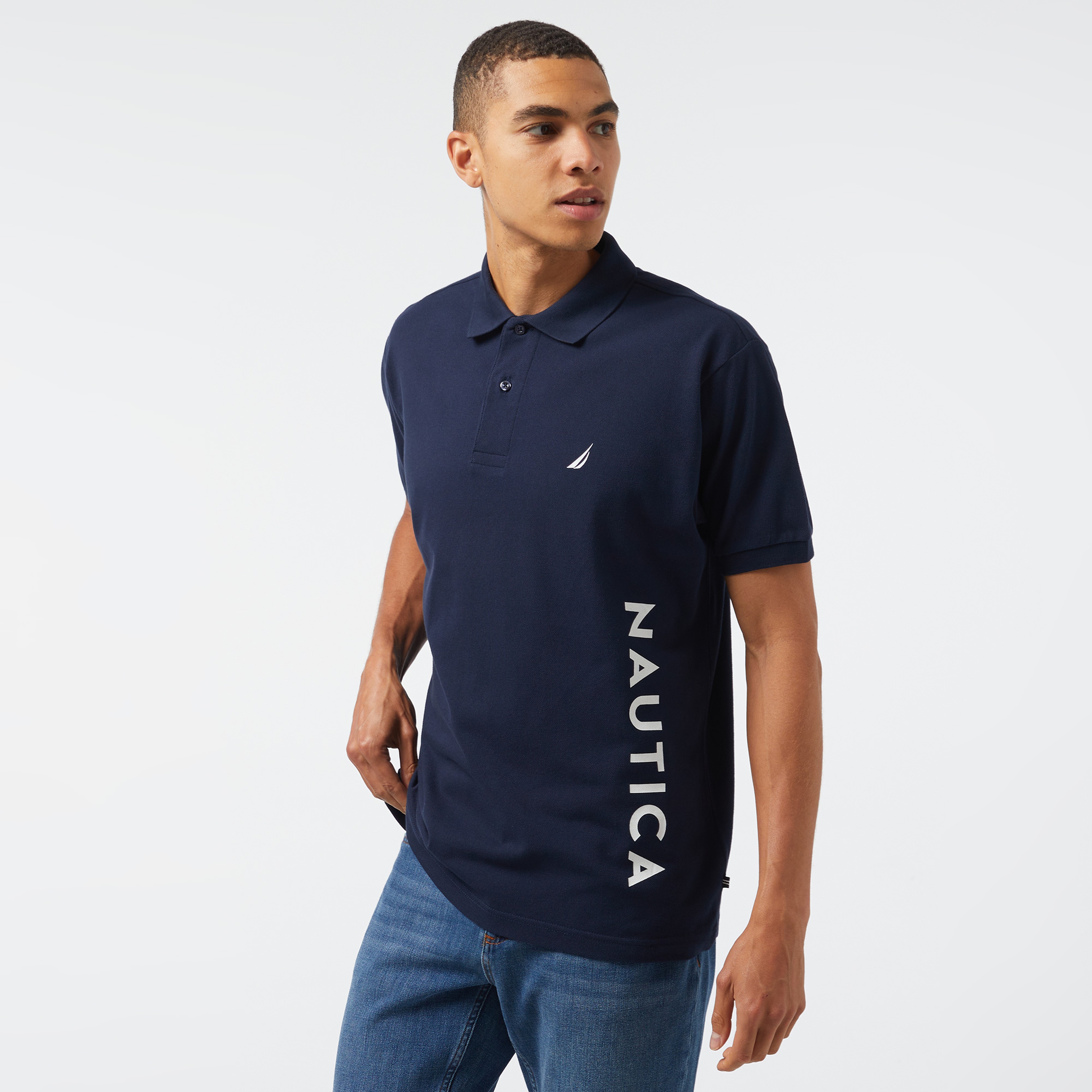 Nautica Erkek Lacivert Classic Fit Kısa Kollu Polo Yaka T-Shirt