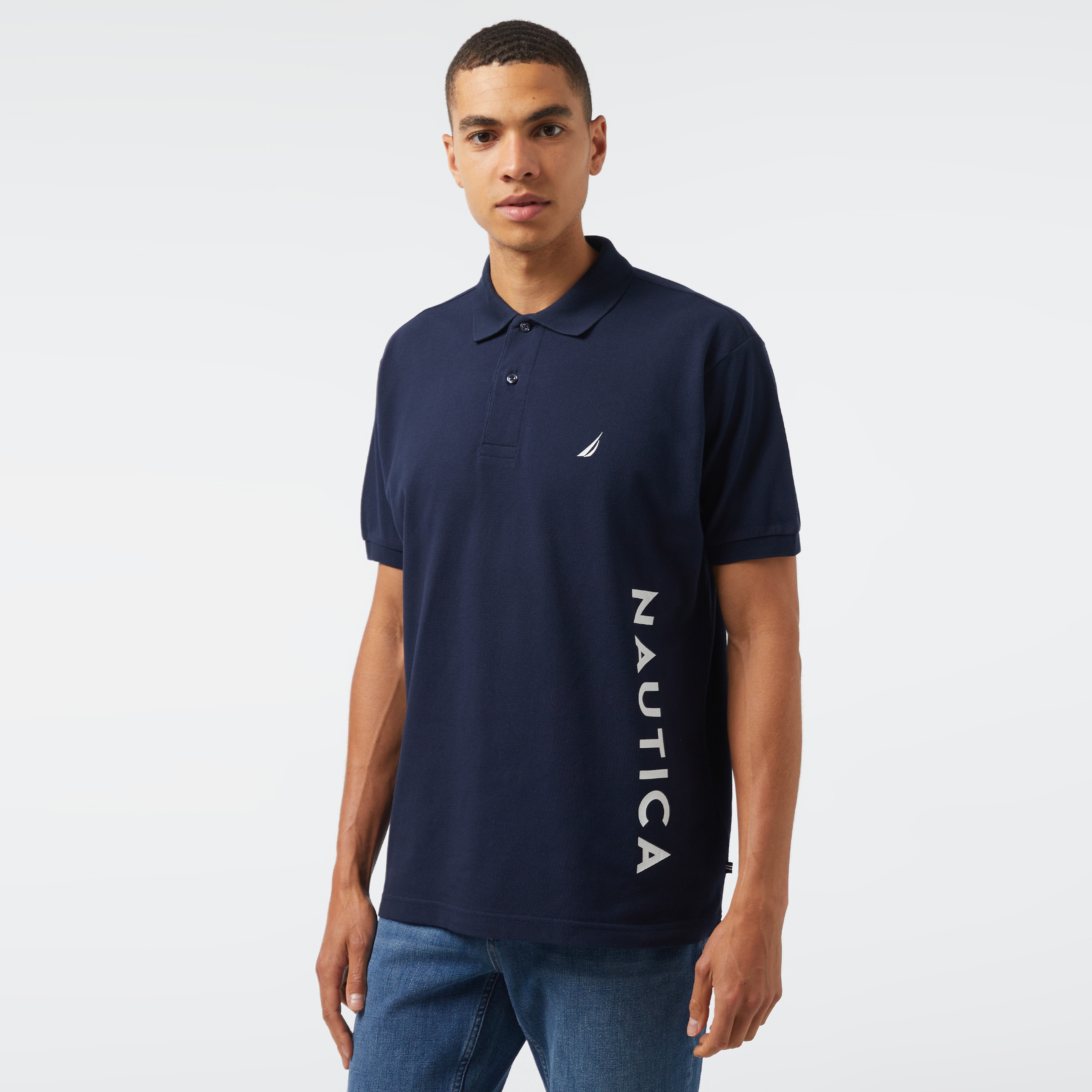 Nautica Erkek Lacivert Classic Fit Kısa Kollu Polo Yaka T-Shirt