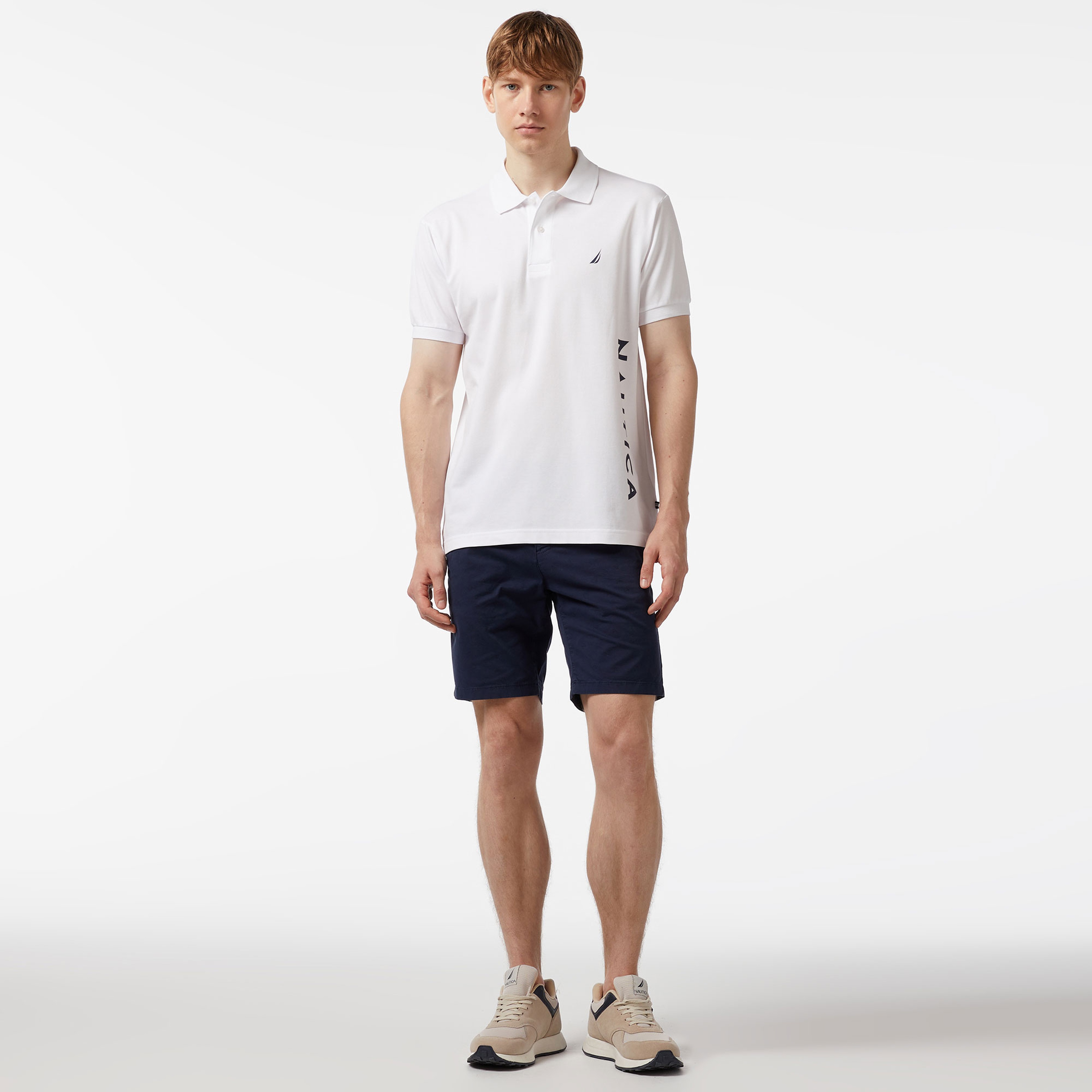 Nautica Erkek Beyaz Classic Fit Kısa Kollu Polo Yaka T-Shirt
