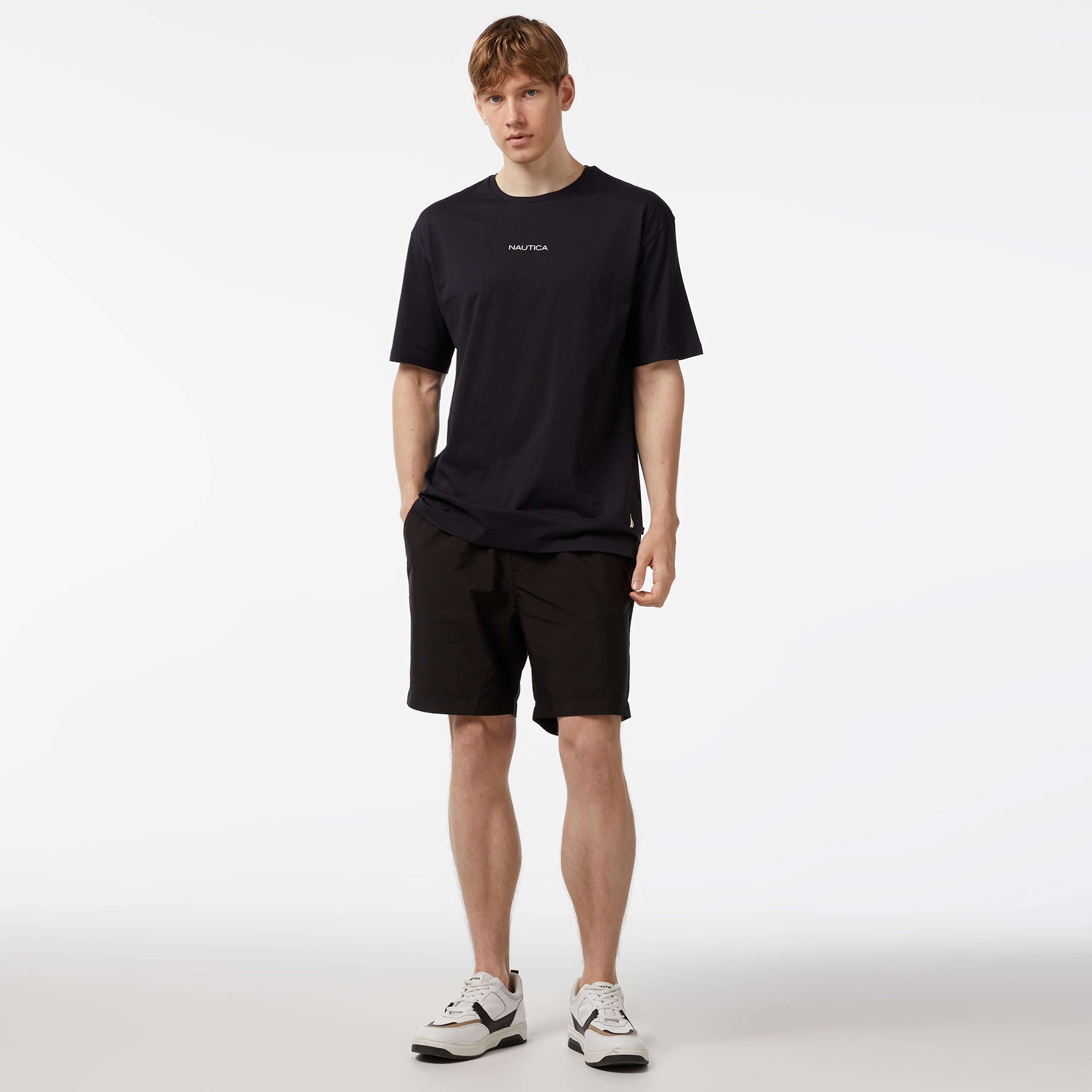Nautica Erkek Siyah Oversize T-Shirt