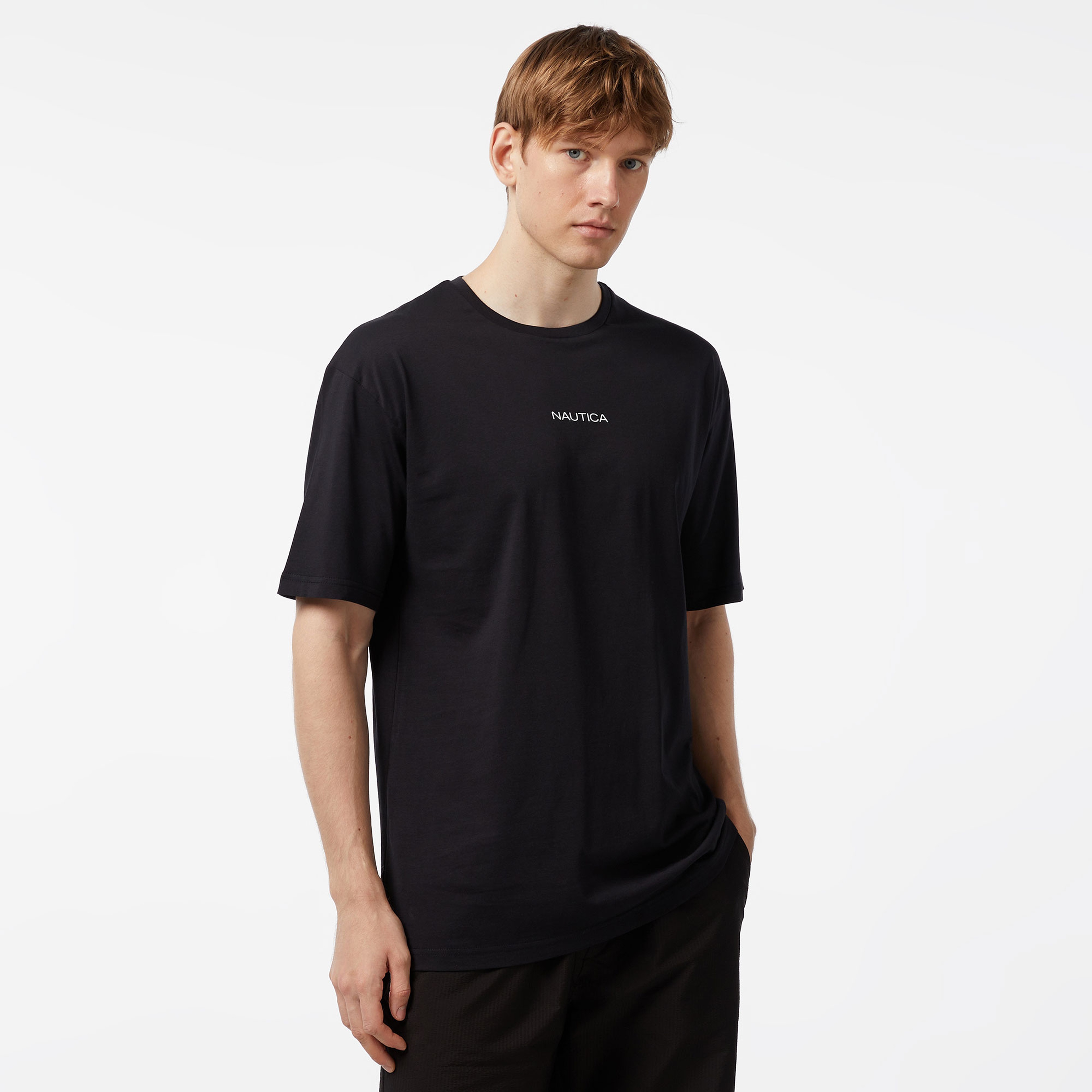 Nautica Erkek Siyah Oversize T-Shirt