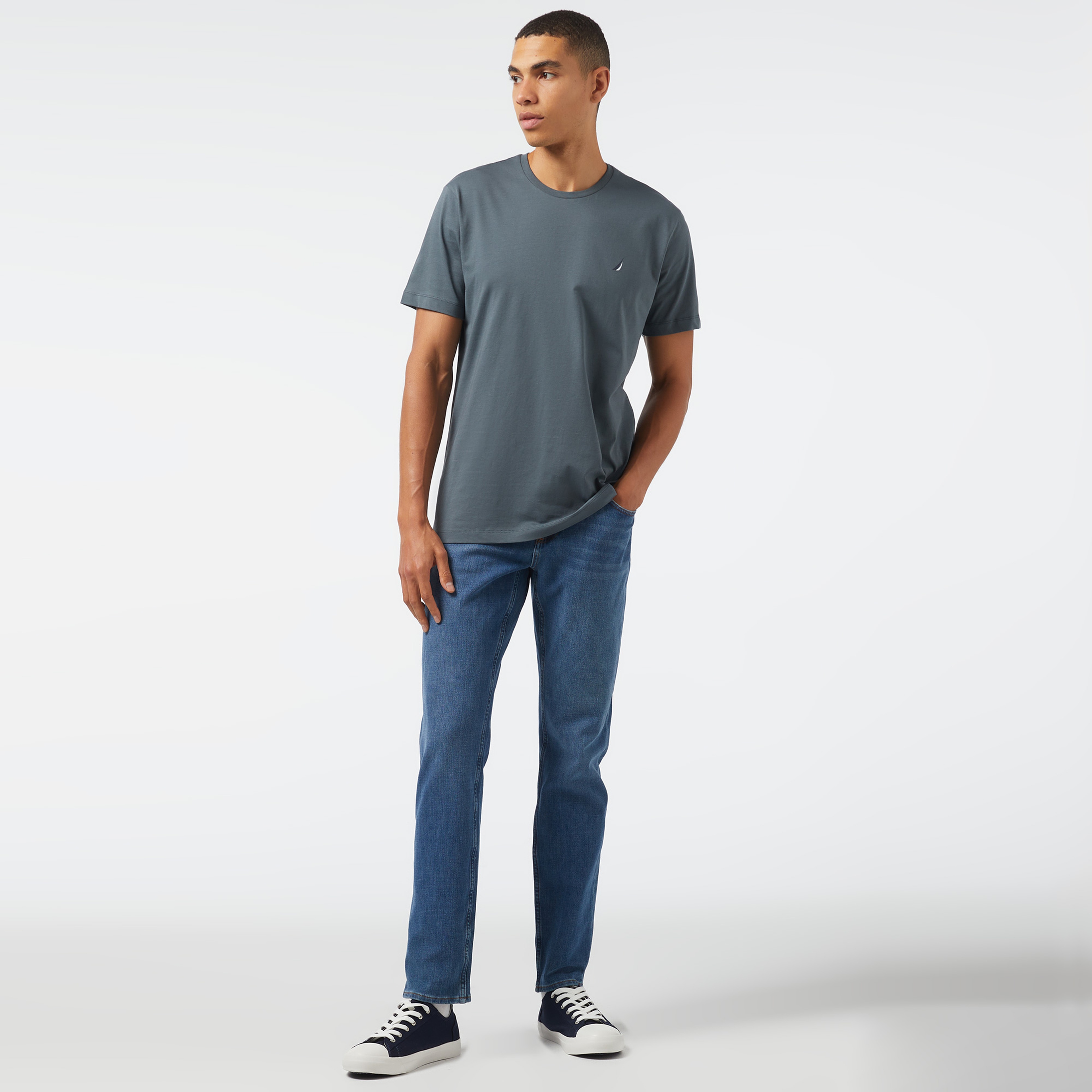 Nautica Erkek Gri Standart Fit T-Shirt