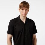 Nautica Erkek Siyah Oversize Kısa Kollu Keten Gömlek