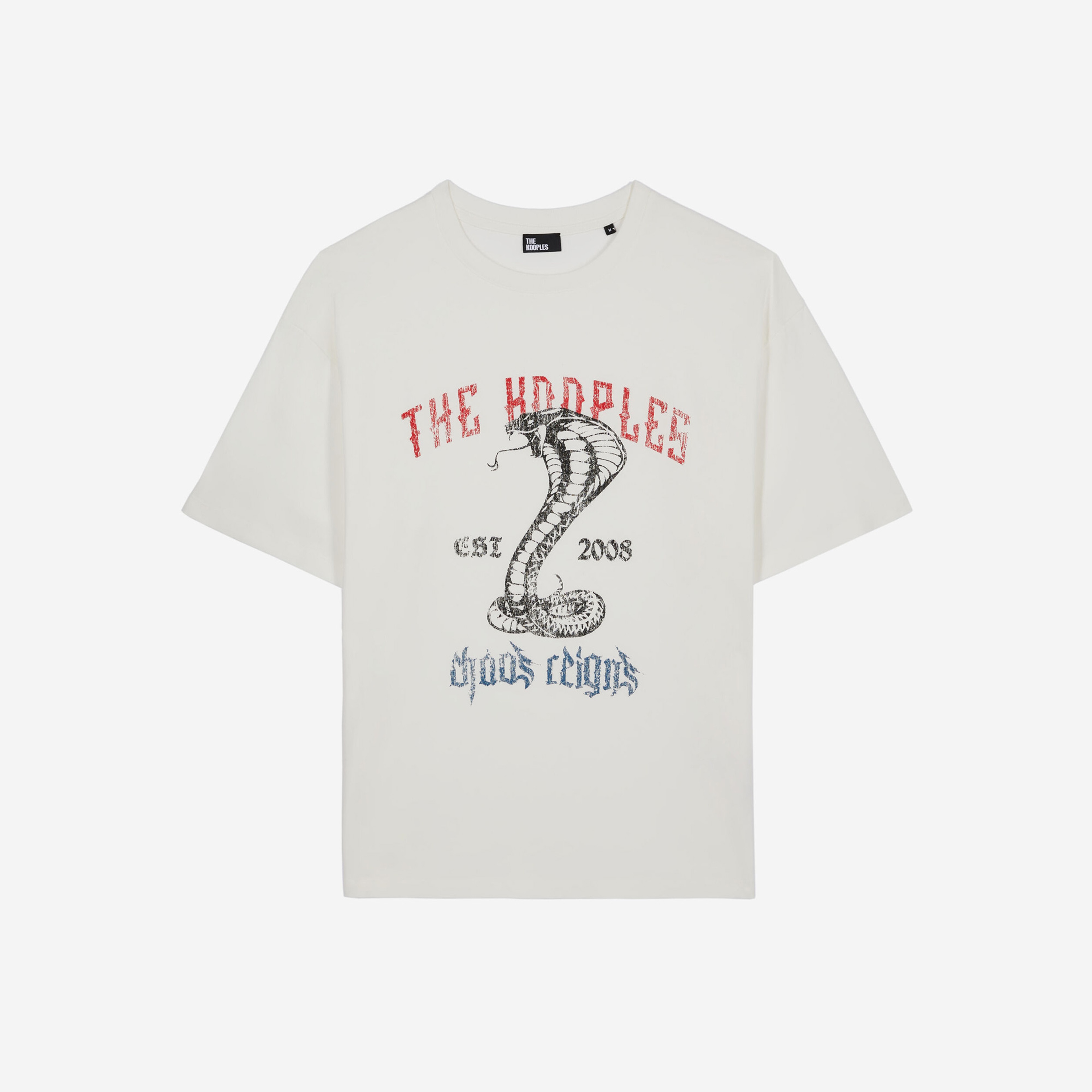 ERKEK BASKILI BİSİKLET YAKA BEYAZ T-SHIRT