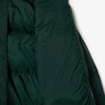 Kadın Relaxed Fit Kapüşonlu Koyu Yeşil Şişme Mont