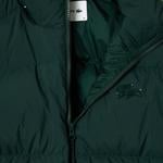 Kadın Relaxed Fit Kapüşonlu Koyu Yeşil Şişme Mont