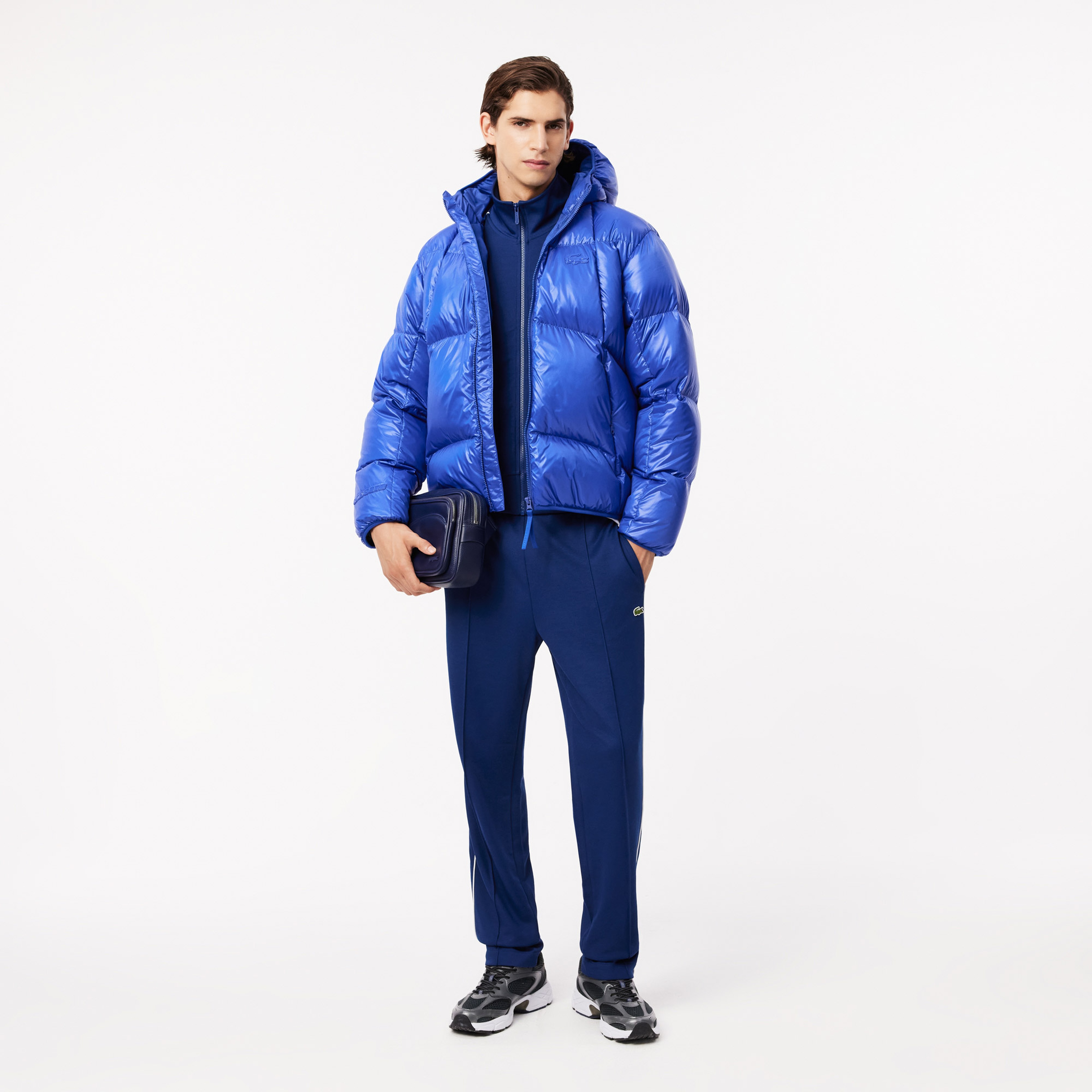 Erkek Regular Fit Çizgili Koyu Mavi Eşofman Altı