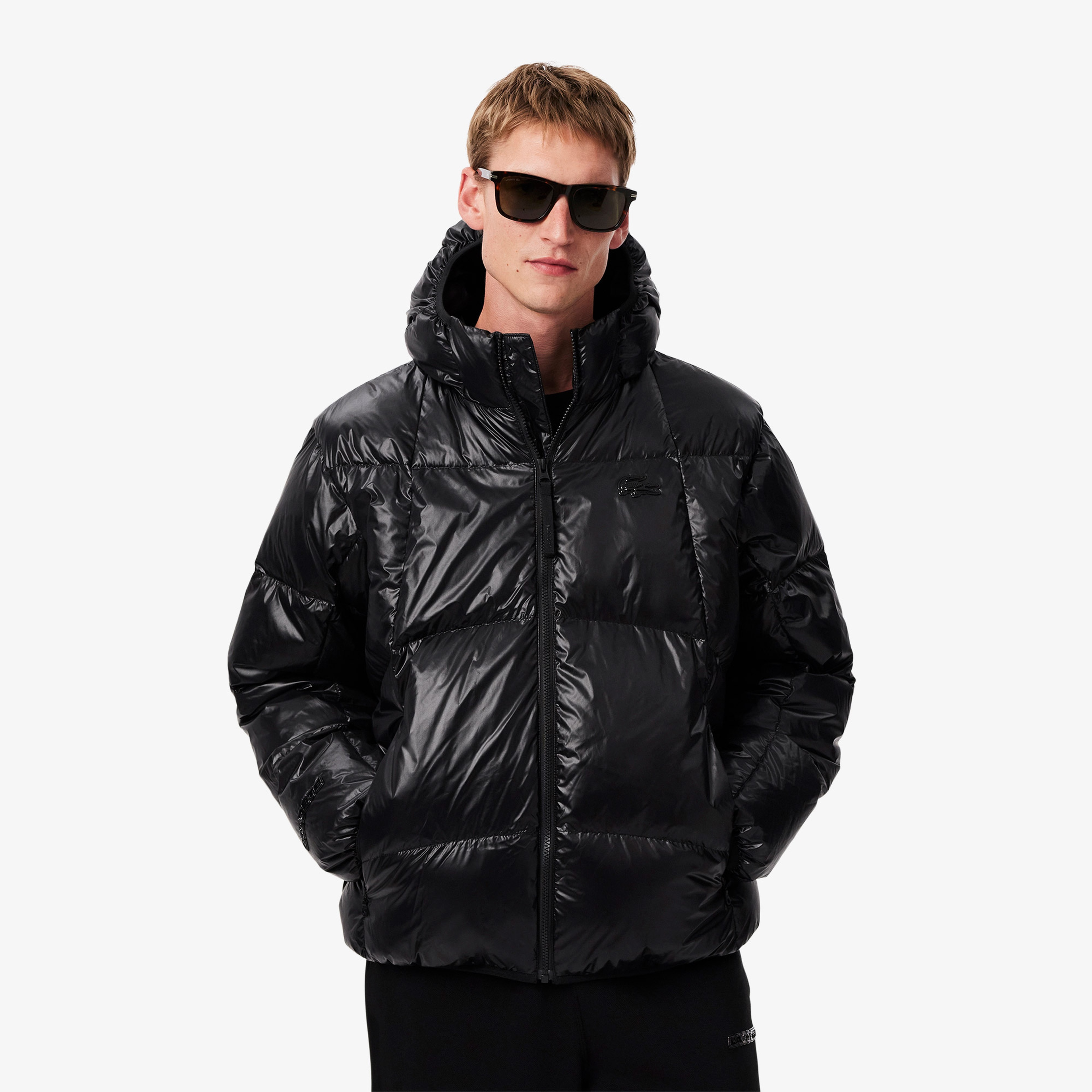 Erkek Relaxed Fit Kapüşonlu Siyah Mont