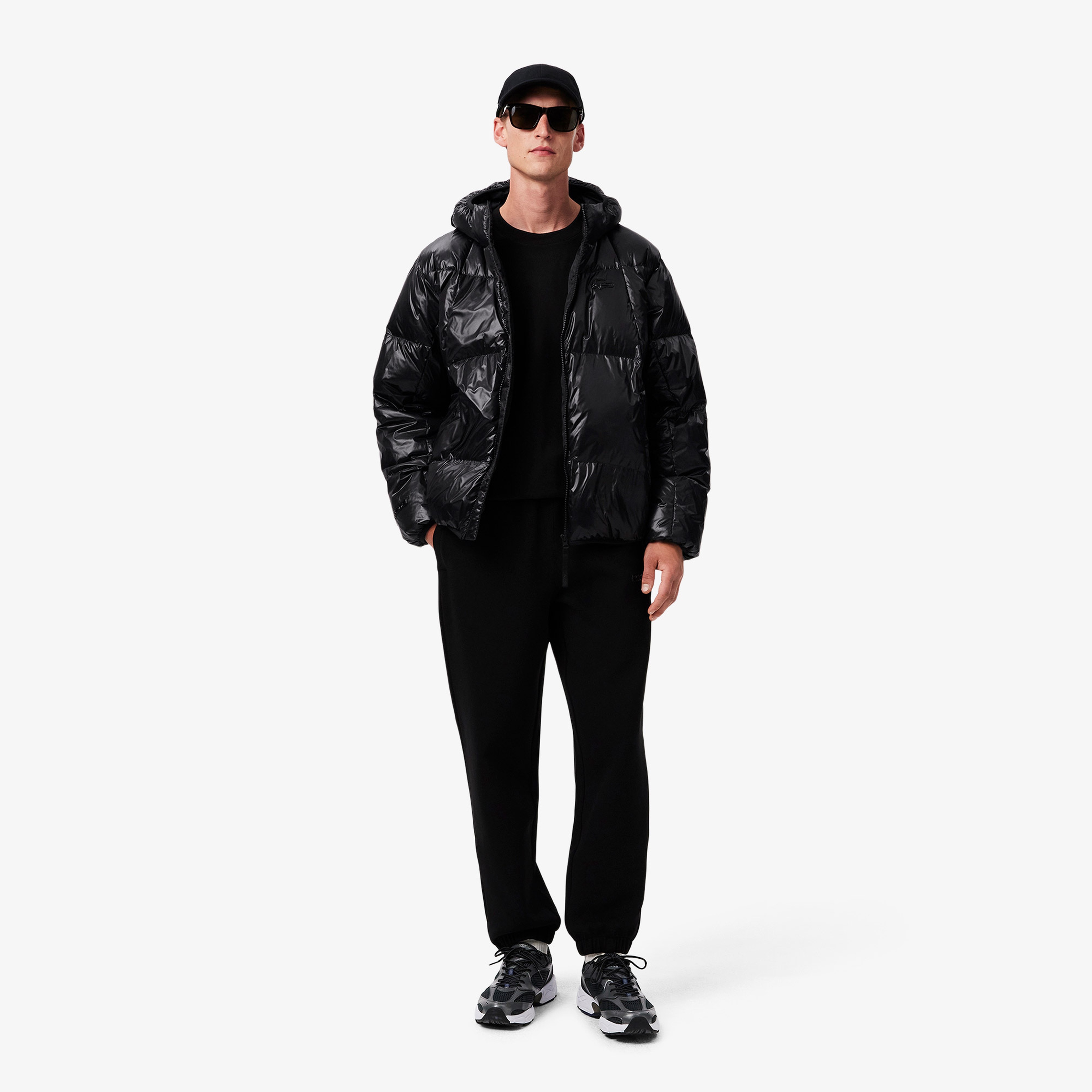 Erkek Relaxed Fit Kapüşonlu Siyah Mont