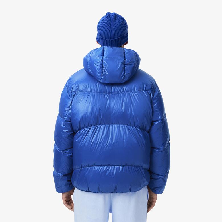 Erkek Relaxed Fit Kapüşonlu Mavi Mont