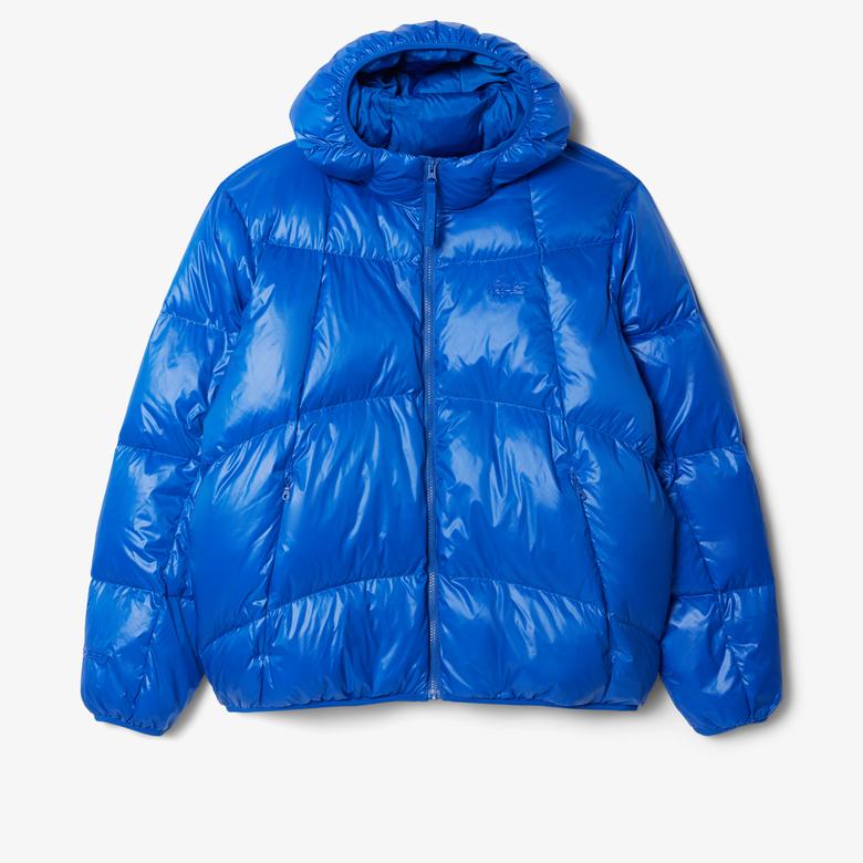 Erkek Relaxed Fit Kapüşonlu Mavi Mont