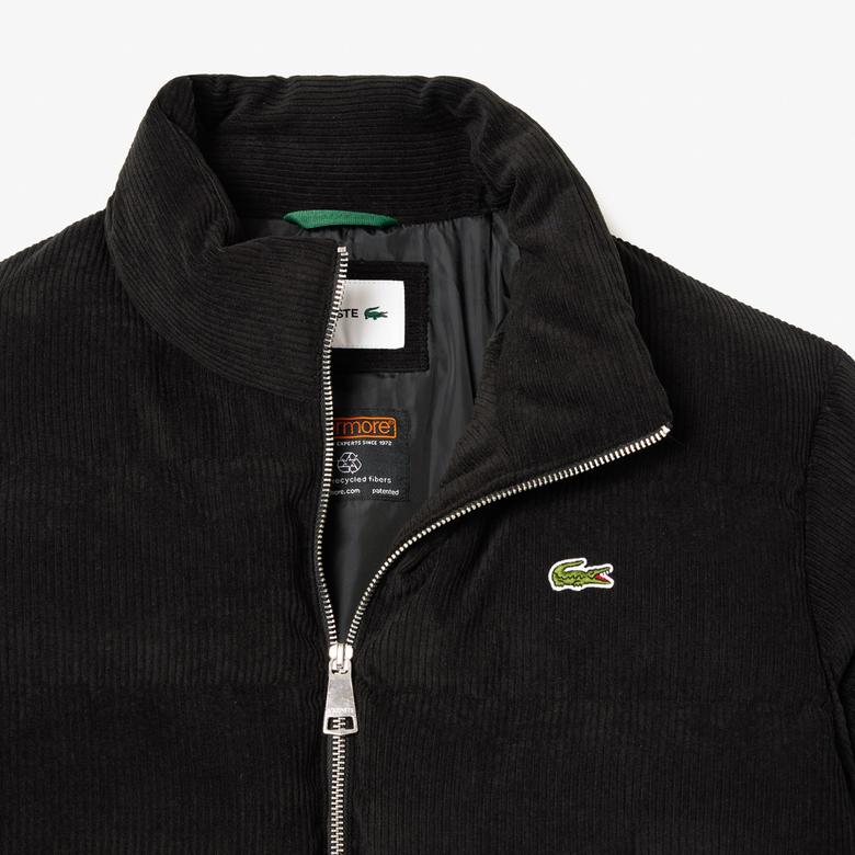 Erkek Relaxed Fit Dik Yaka Siyah Şişme Mont