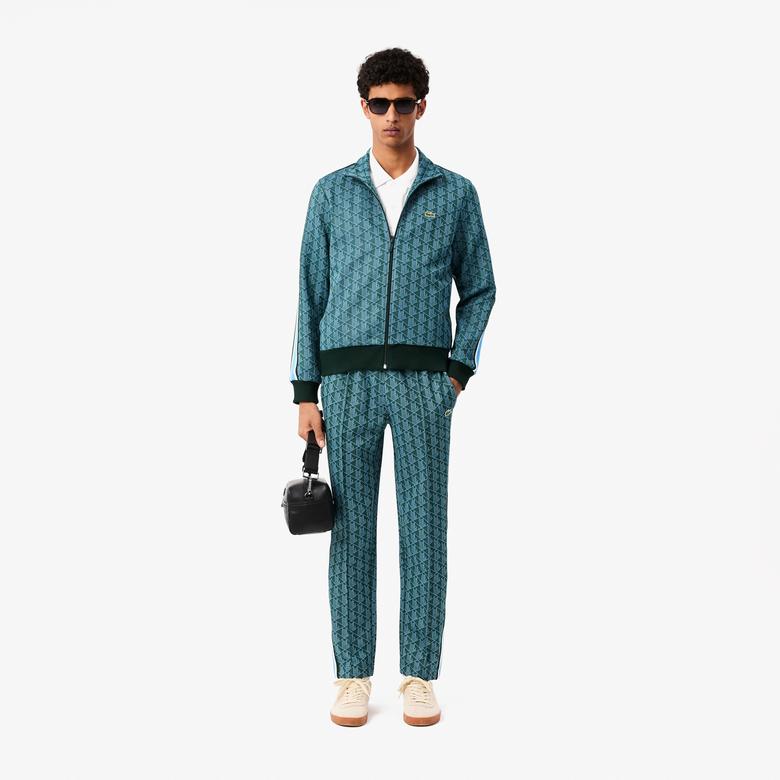 Paris Erkek Regular Fit Monogram Yeşil Eşofman Altı